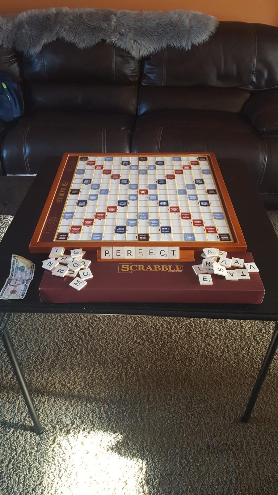 WS Game Company Scrabble Giant Deluxe Edition Rotating Wooden Board Game - Classic Word Game, Oversized Game Board, Turntable, Raised Tile Grid customer photo 1