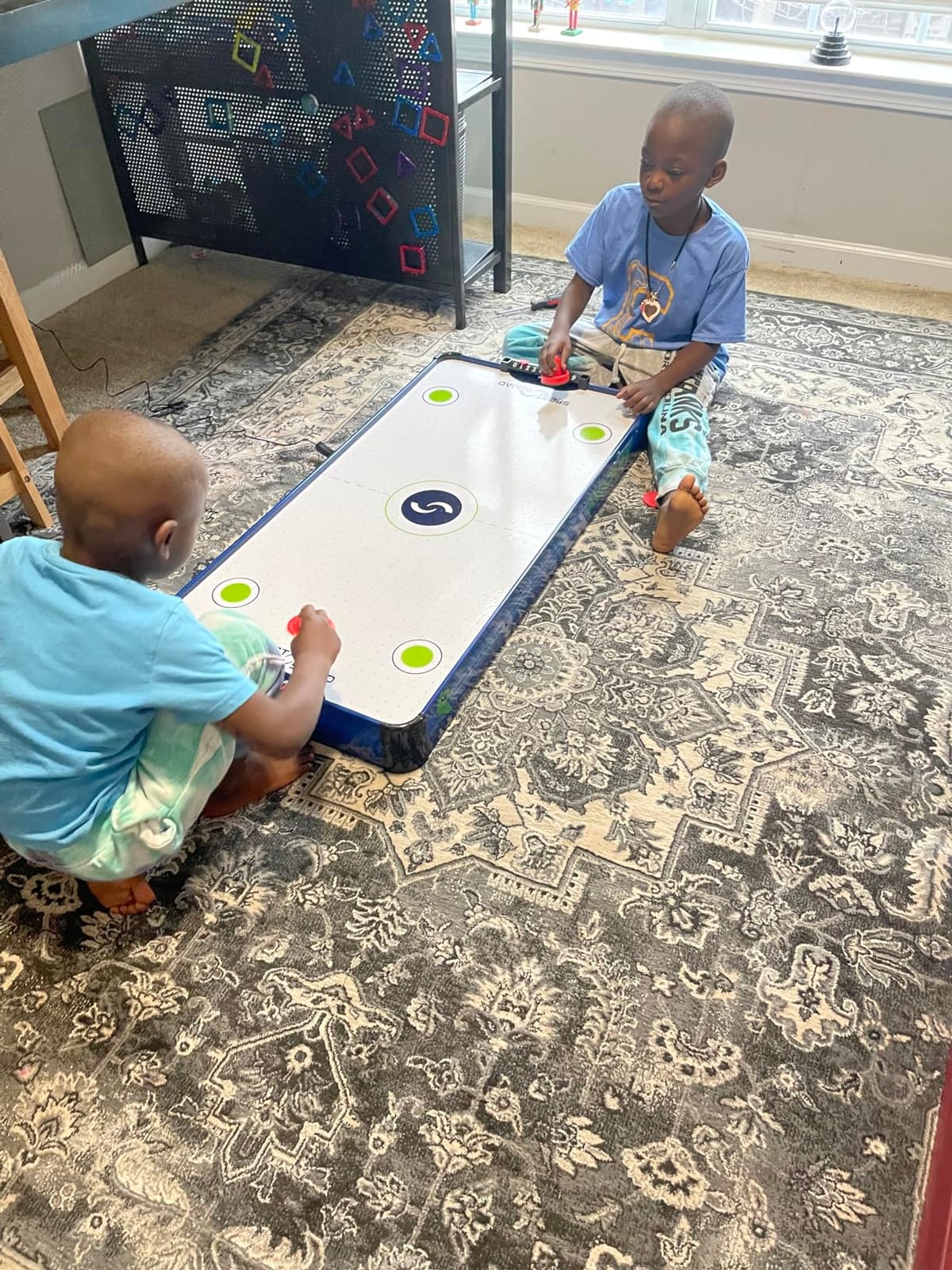 Sport Squad HX40 40 inch Table Top Air Hockey Table for Kids and Adults - Electric Motor Fan - Includes 2 Pushers and 2 Air Hockey Pucks - Great for Playing on The Floor, Tabletop, or Dorm Room customer photo 1