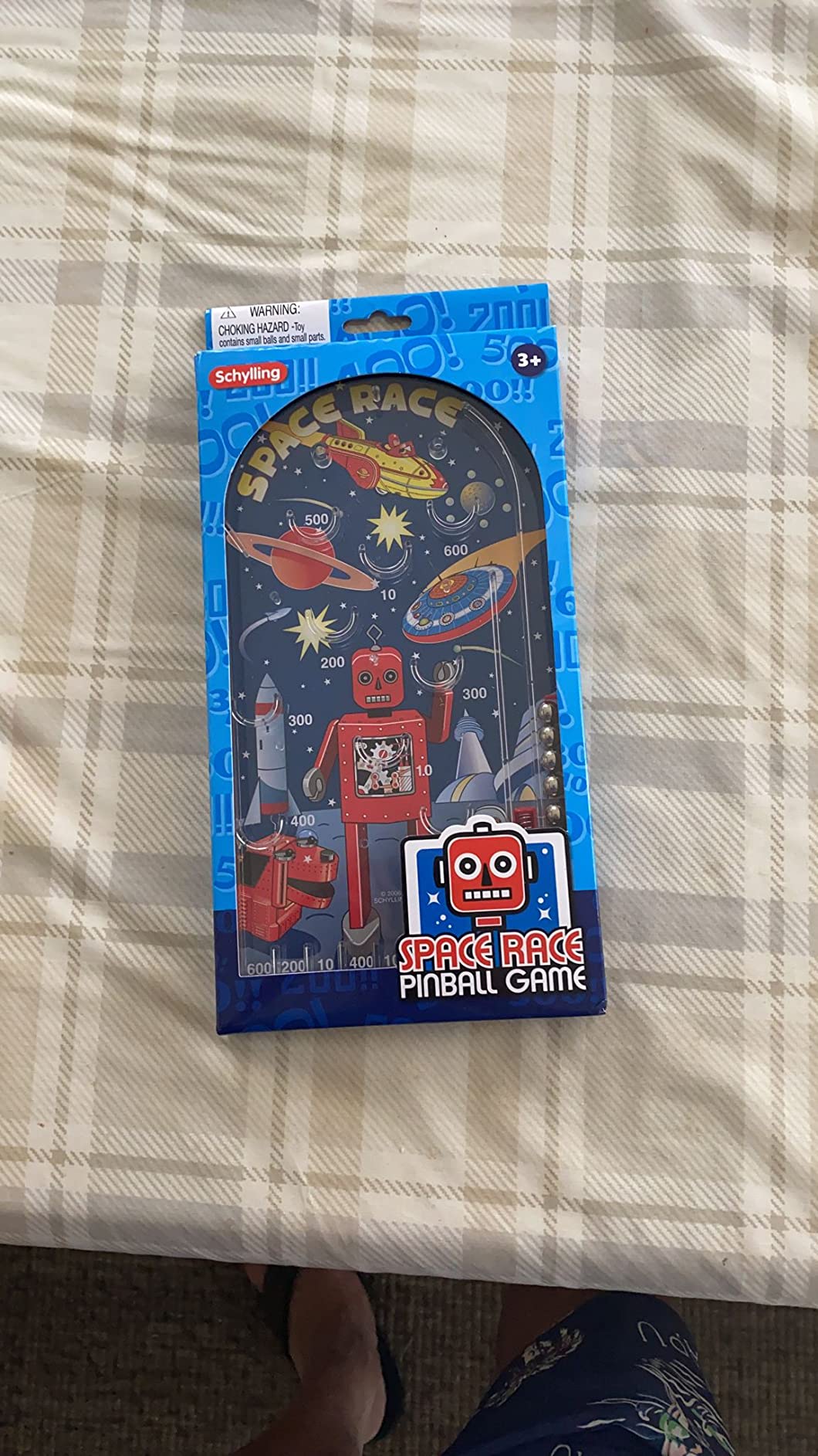 Schylling Space Race Pinball Game - Portable Retro Pinball Toy - Sturdy Construction with Lever, Metal Balls, and Classic Space Design - Ages 3 and Up customer photo 2
