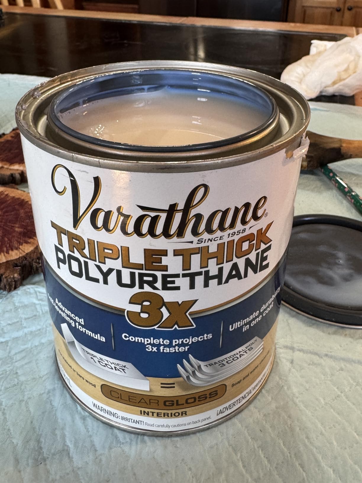 Varathane Triple Thick Polyurethane Gloss Wood Finish, Quart customer photo 1