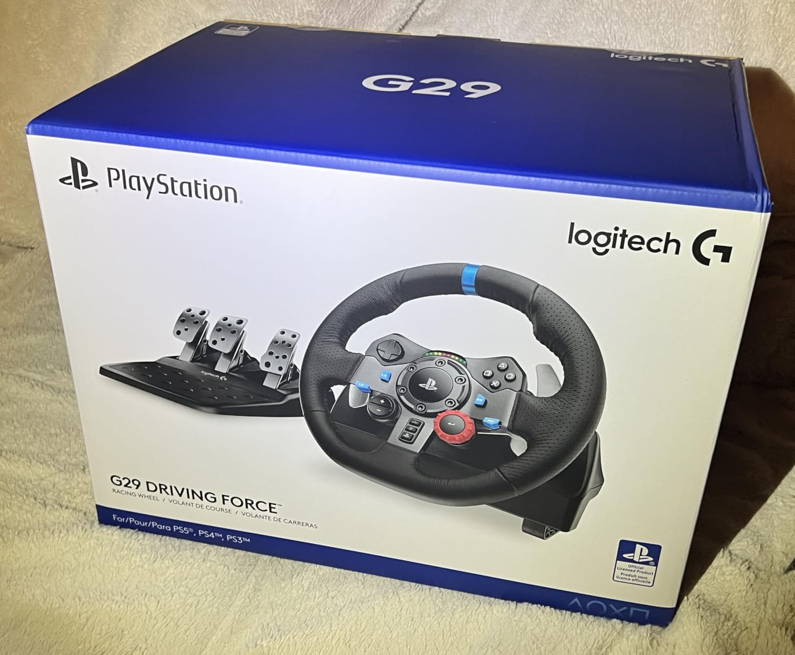 Logitech G29 Driving Force Racing Wheel and Floor Pedals, Real Force Feedback, Stainless Steel Paddle Shifters, Leather Steering Wheel Cover for PS5, PS4, PC, Mac - Black customer photo 1