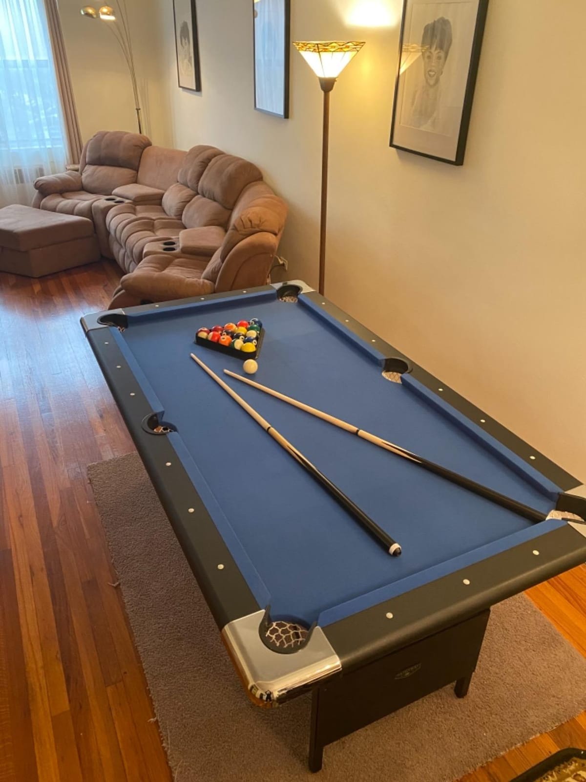 Fairmont Folding Pool Table for Family & Home Use Includes Full Set of Billiard Balls, Cues, Chalk, Triangle and Carrying Bag, Portable Space-Saving Table customer photo 1