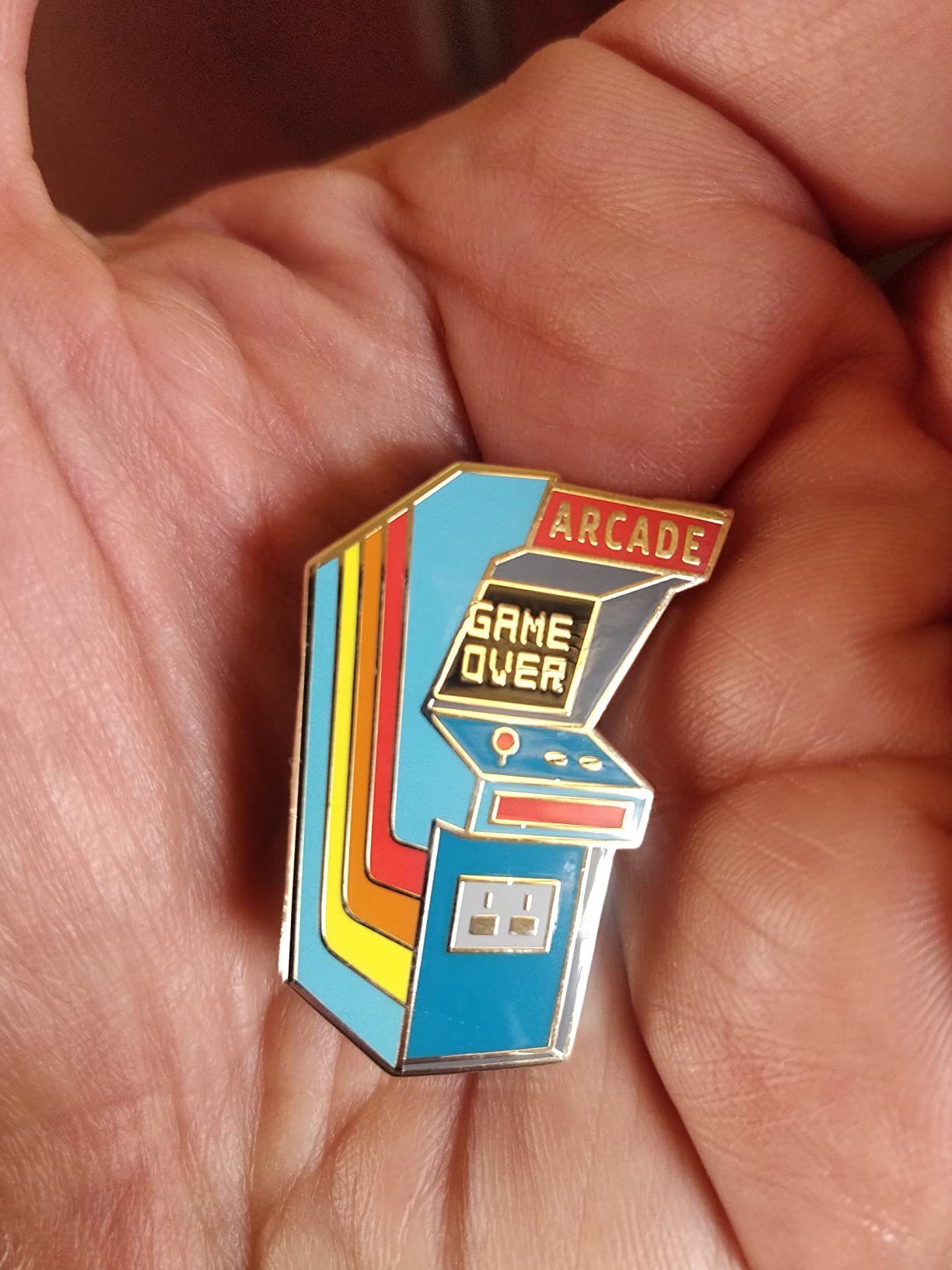 Vintage Retro Arcade Cabinet Enamel Lapel Pin customer photo 1