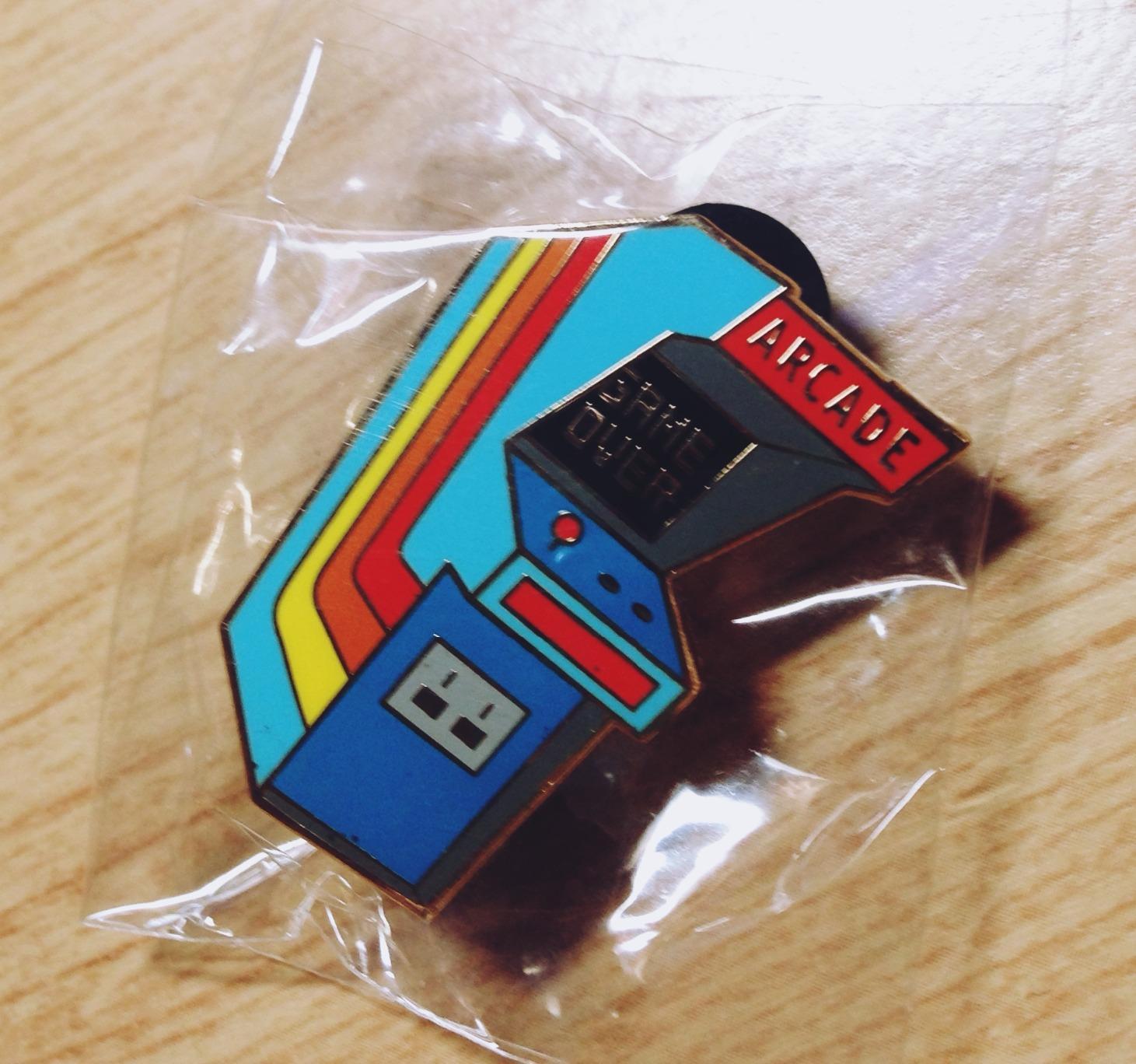 Vintage Retro Arcade Cabinet Enamel Lapel Pin customer photo 2