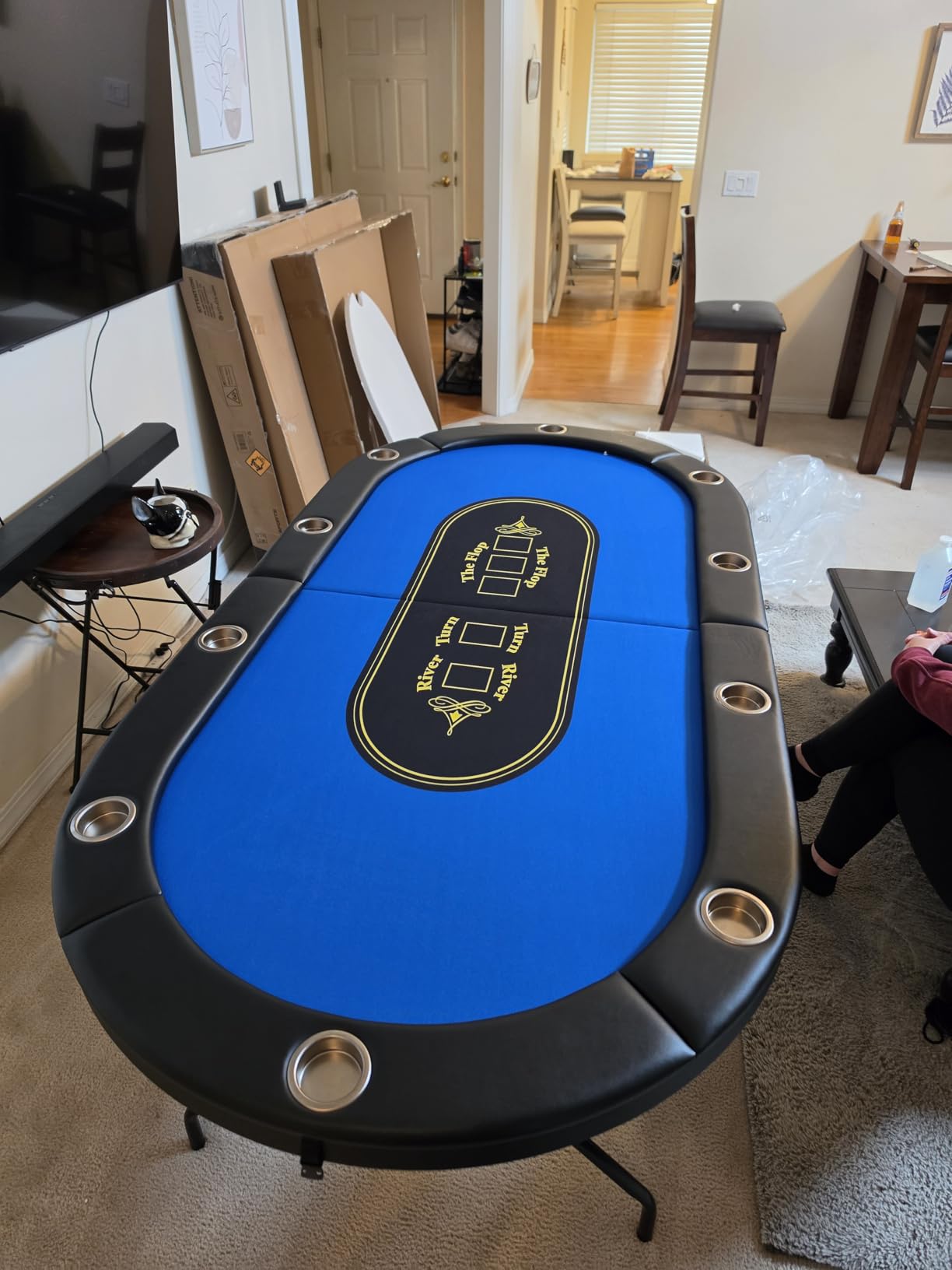 Barrington Poker Multiple Styles Folding Poker Table & Poker Table Top/Dining Table Collection, Durable Padded Rail Tables with Felt Playing Surface, Perfect for Texas Holden Games customer photo 2
