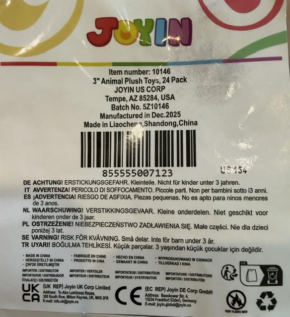 JOYIN 24 Pack Mini Animal Plush Toy Assortment (24 Units 2