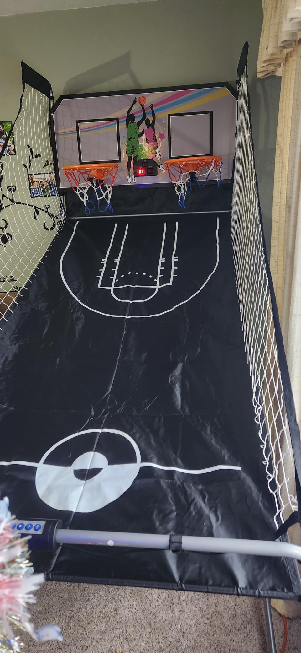 Giantex Foldable Basketball Arcade Game, 8 Game Options, Electronic Double Shot 2 Player w/ 4 Balls and LED Scoring System, Indoor Basketball Game for Kids, Adults customer photo 2