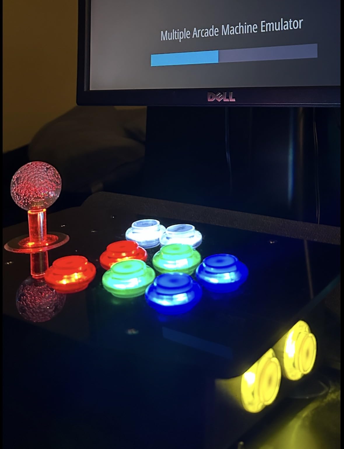 EG STARTS Arcade Buttons 1 Player DIY Kit Joystick 5V LED Arcade Button for Arcade Stick PC Games Mame Raspberry pi | Included 1x Joystick Handle 1x USB Encoder Controller 10x LED Arcade Buttons For Video Games PC MAME Raspberry pi Emulator customer photo 1