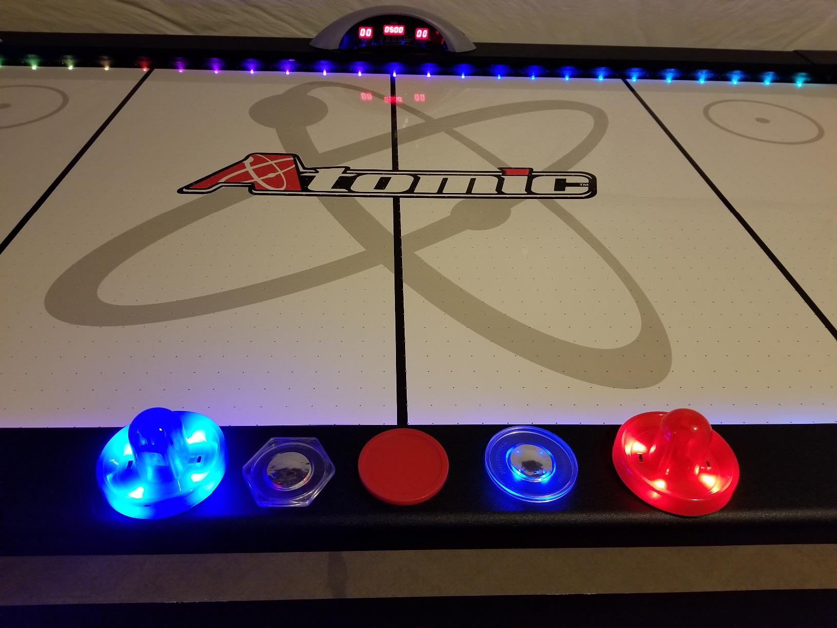 Atomic Top Shelf 7.5' Air Hockey Table - Arcade Style Table with 120V High‑Power Motor, LED Lumen‑X Lighting, High‑Speed PVC Play Surface & LED Accessories customer photo 2