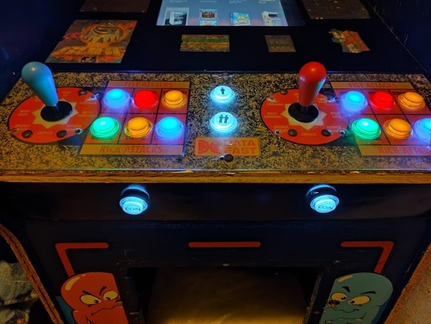 Arcade Kits 2 Player Classic Arcade DIY USB Encoder to PC Joystick Games + 2x 5Pin Rocker + 16x 30mm 5V LED Push Buttons customer photo 1