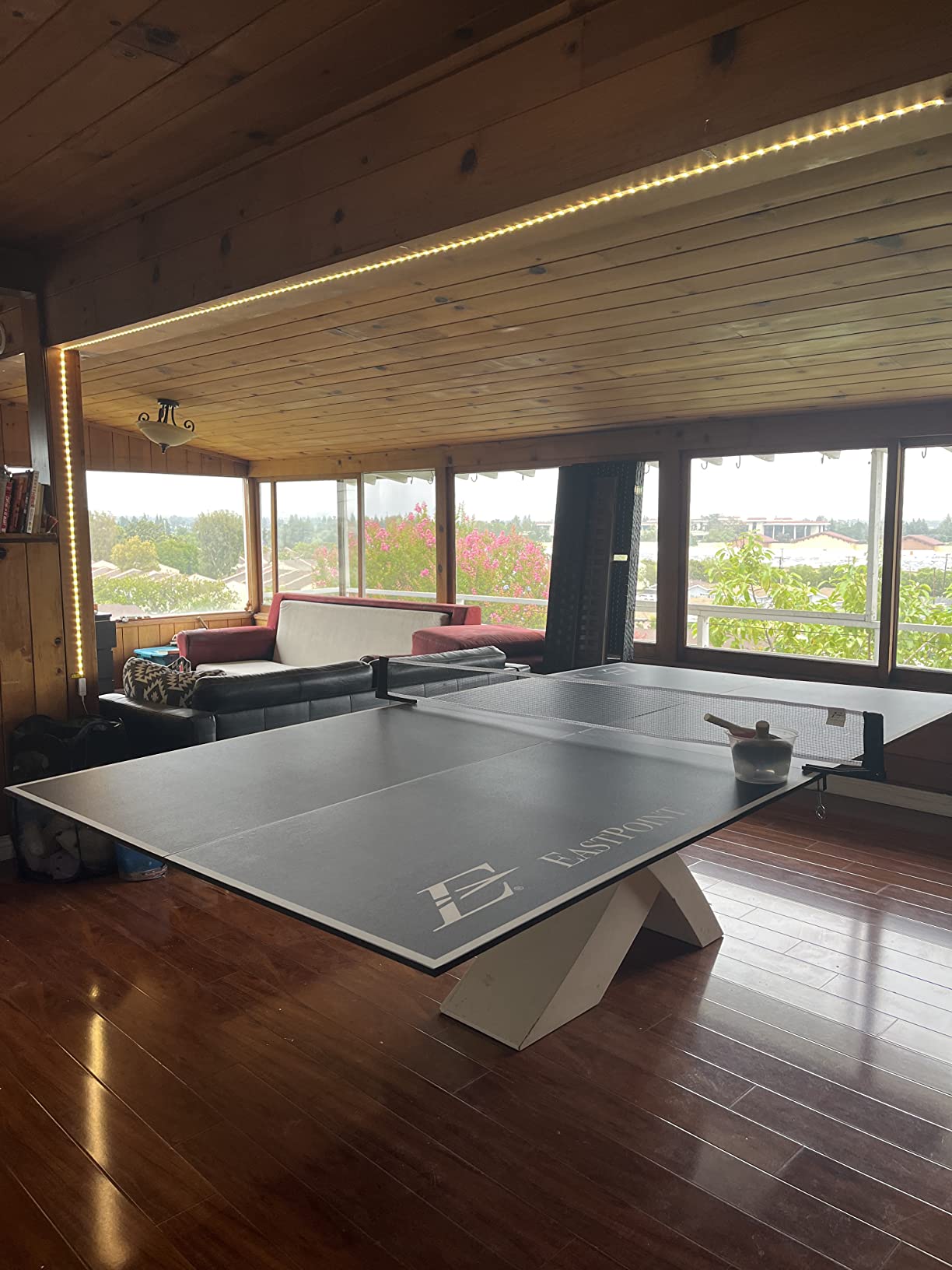 EastPoint Foldable Ping Pong Table Topper, Table Tennis, 9 ft x 5 ft, Blue | Ready to Play, Foam Pads Included, Zero Assembly, Folds for Storage, Consistent Bounce, For Pool Tables & Dining Tables customer photo 1