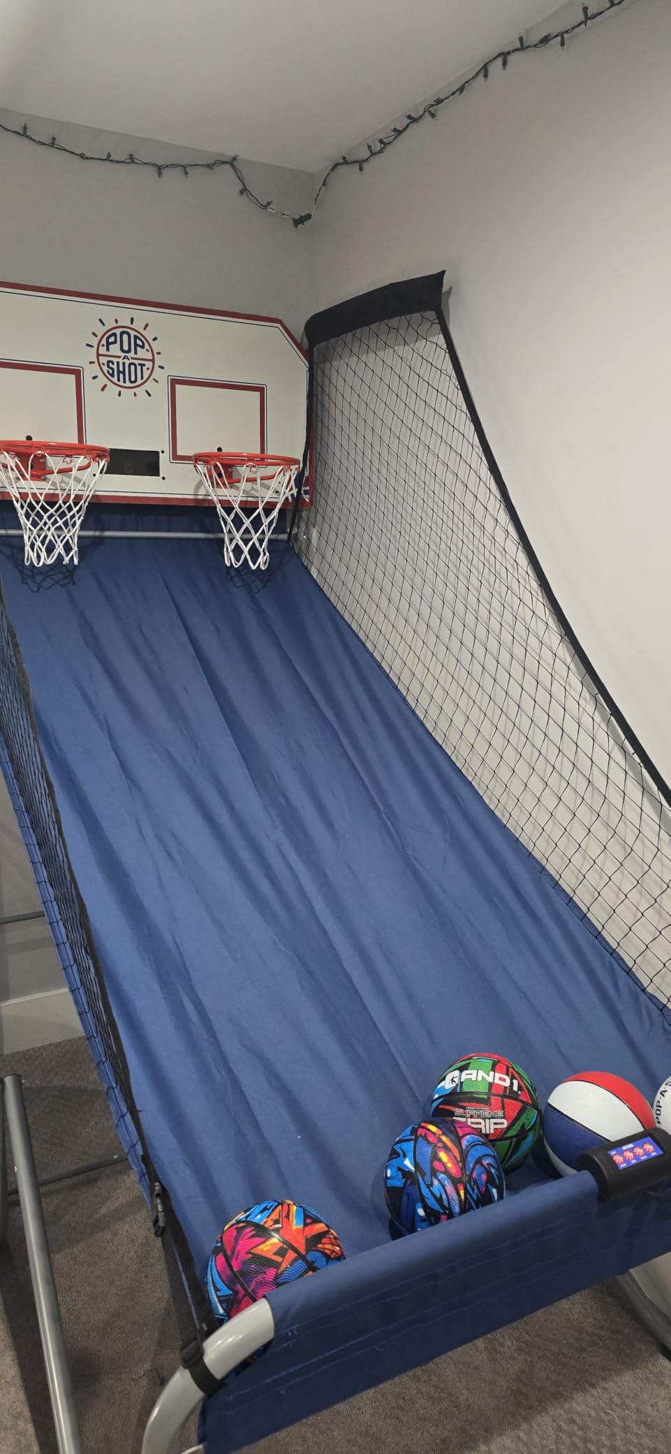 Pop-A-Shot Home Dual Shot | 2-Hoop Indoor Electronic Arcade Basketball | Indoor Arcade Electronic Basketball Machine with 16 Game Modes, 7 Balls, Adjustable Height, Dual Hoops, and Foldable Storage customer photo 2