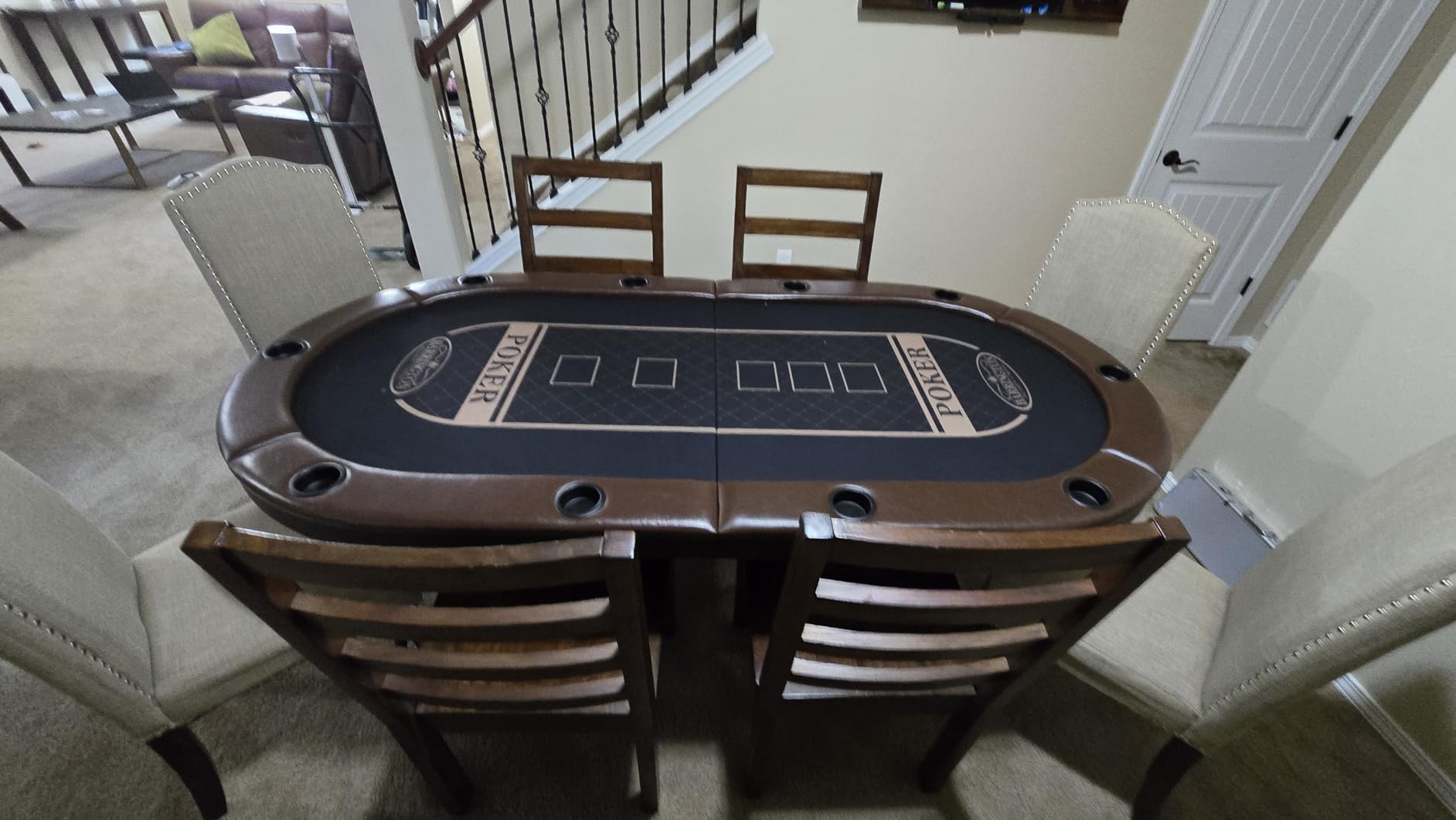 Barrington Poker Multiple Styles Folding Poker Table & Poker Table Top/Dining Table Collection, Durable Padded Rail Tables with Felt Playing Surface, Perfect for Texas Holden Games customer photo 2