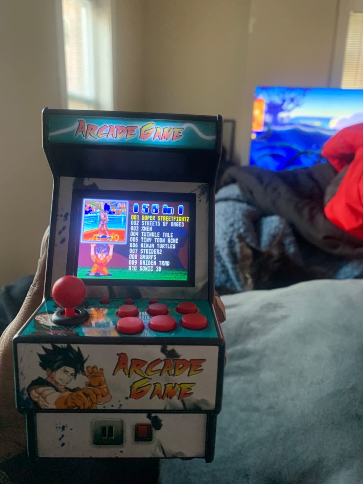 Mini Arcade Machine, Built in 156 Classic Retro Games, 2.8 Inch Screen | 156 Classic 16-Bit Video Games, Handheld Game Console, Rechargeable Battery, Support for TV Output, Birthday Present for kids customer photo 2