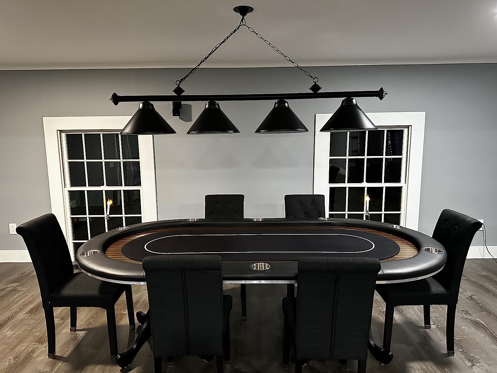 Wellmet Pool Table Light for 7' 8' 9' Table, Billiard Pool Table Lights | 4 Lights Ceiling Hanging Light Fixtures with Matte Metal Shades for Pool Billiards Table, Game Room, Bar customer photo 1