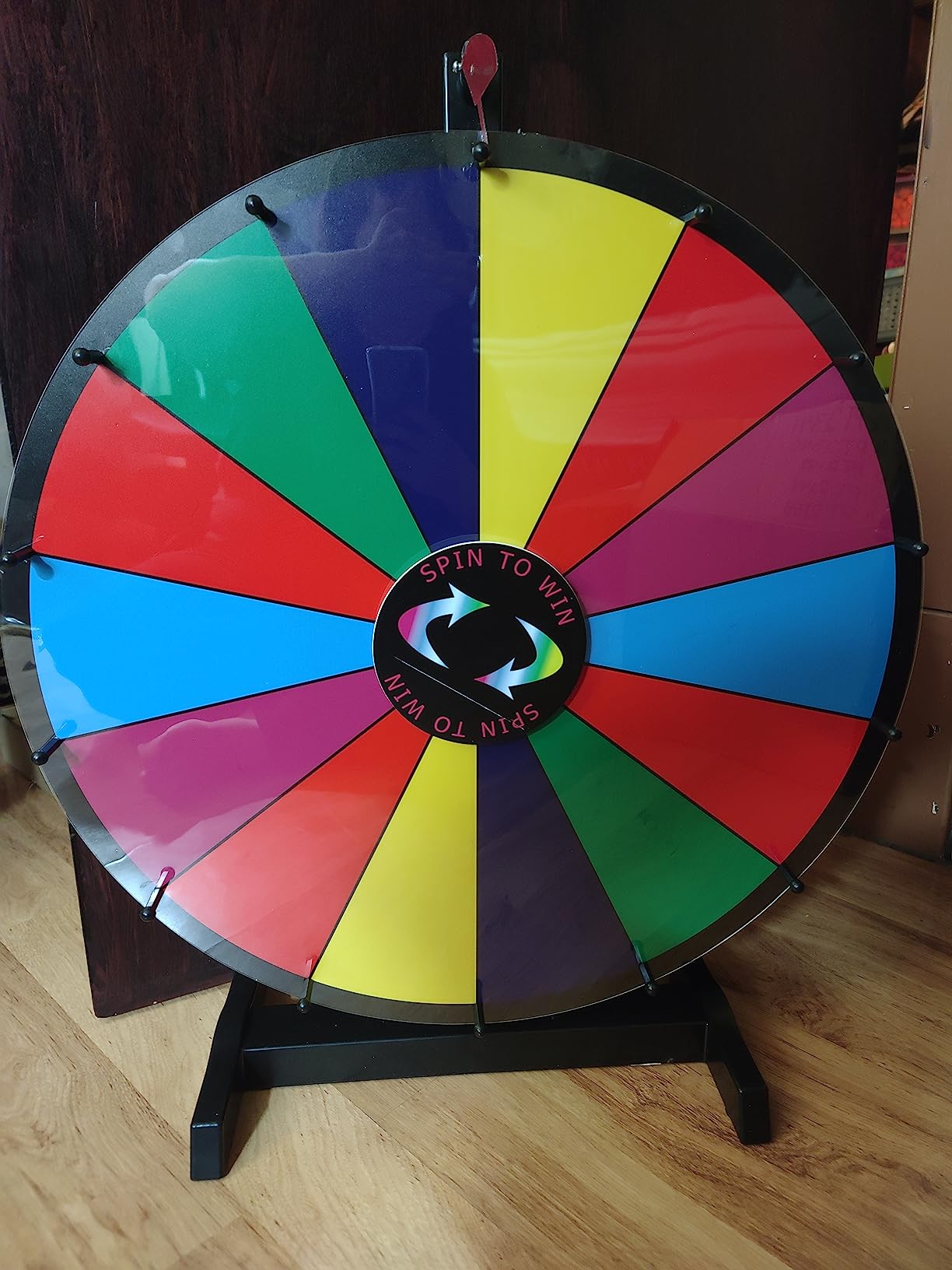 T-SIGN 12 Inch Heavy Duty Spinning Prize Wheel - 10 Slots Color Tabletop Roulette Spinner Wheel of Fortune - Spin The Wheel with Dry Erase Marker and Eraser customer photo 1