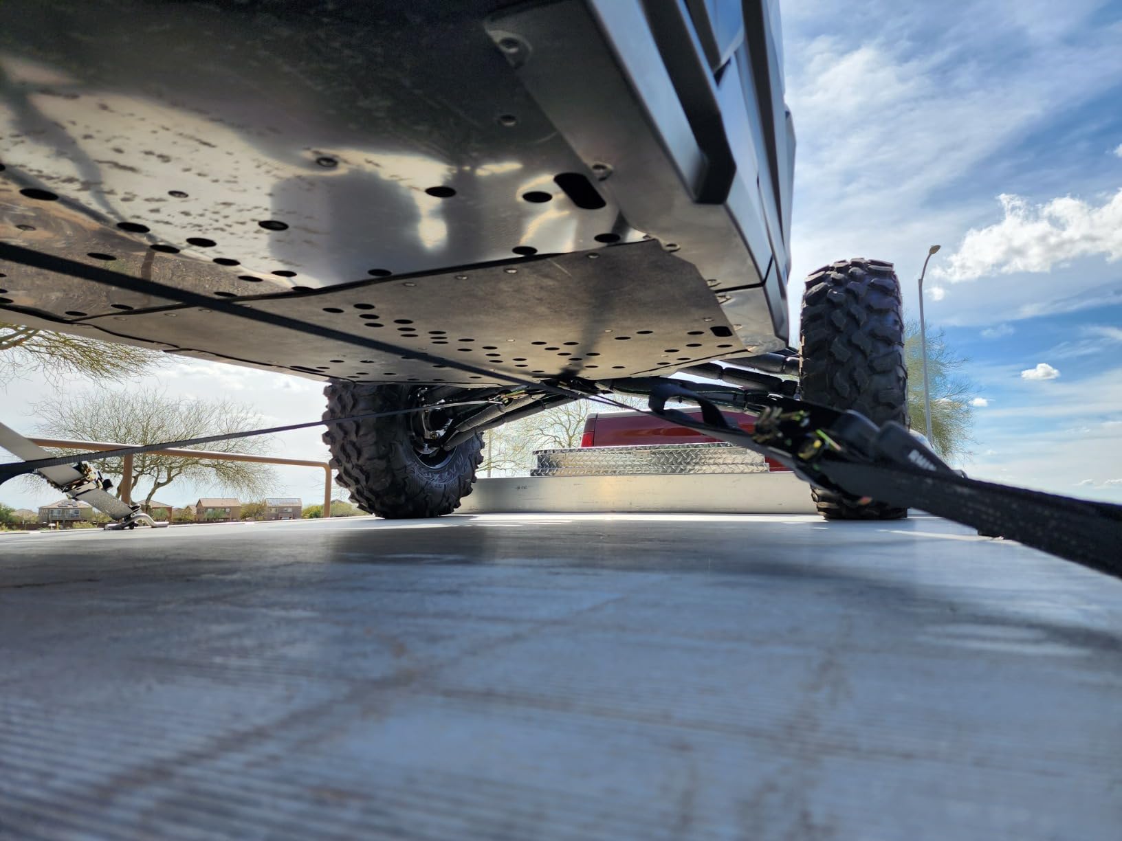 Rhino USA Car Hauler Tie Down Straps (4-Pack) - 2inx8ft with J Hooks | 10,000lb Break Strength Car Hauler Straps with Axle Strap Set for UTV & Powersports. Heavy Duty T-Handle, No-Slip Grip. Black customer photo 2