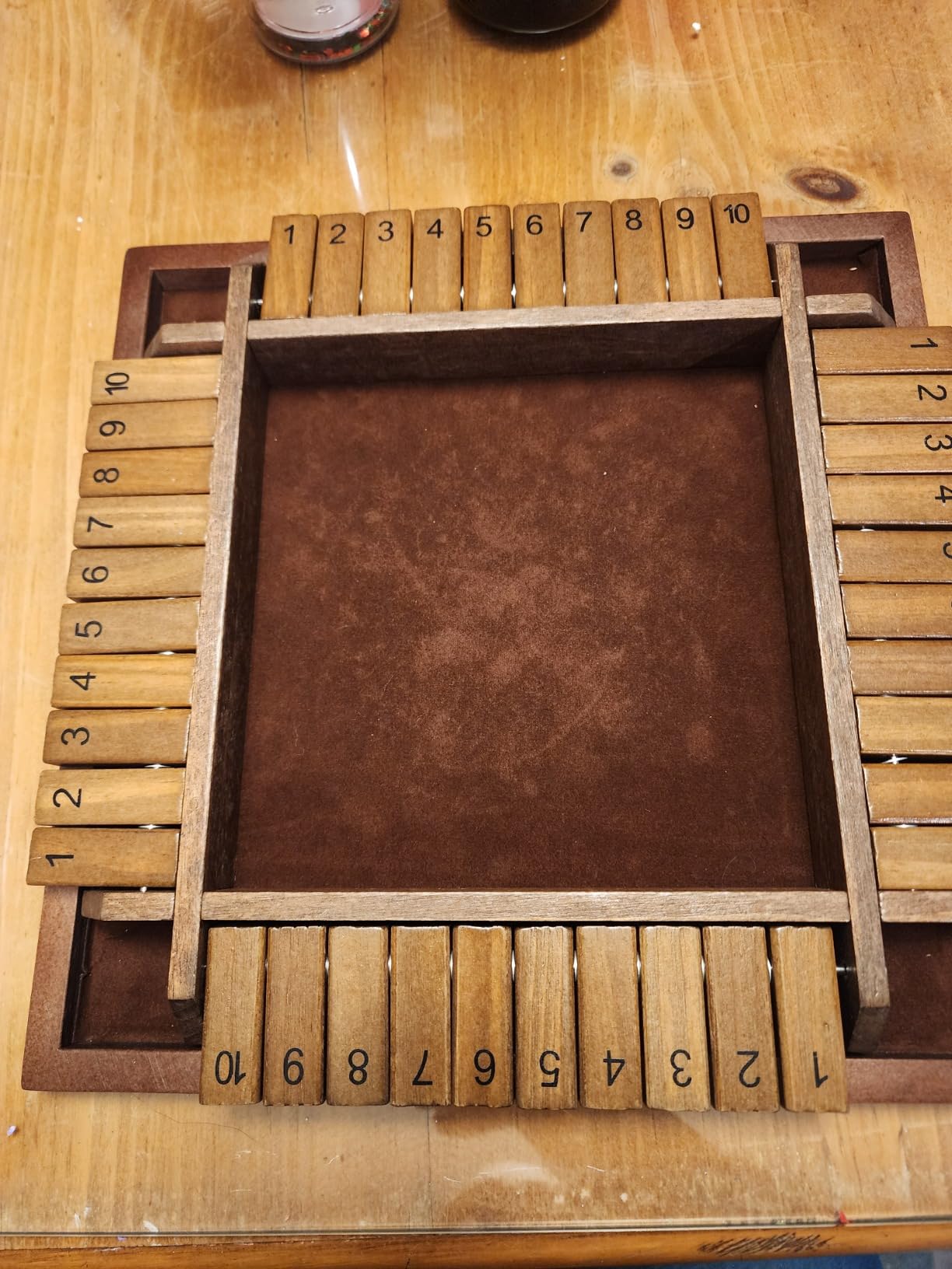 Juegoal Wooden 4 Players Shut The Box Dice Game, Classics Tabletop Version and Pub Board Game, 12 inch customer photo 2