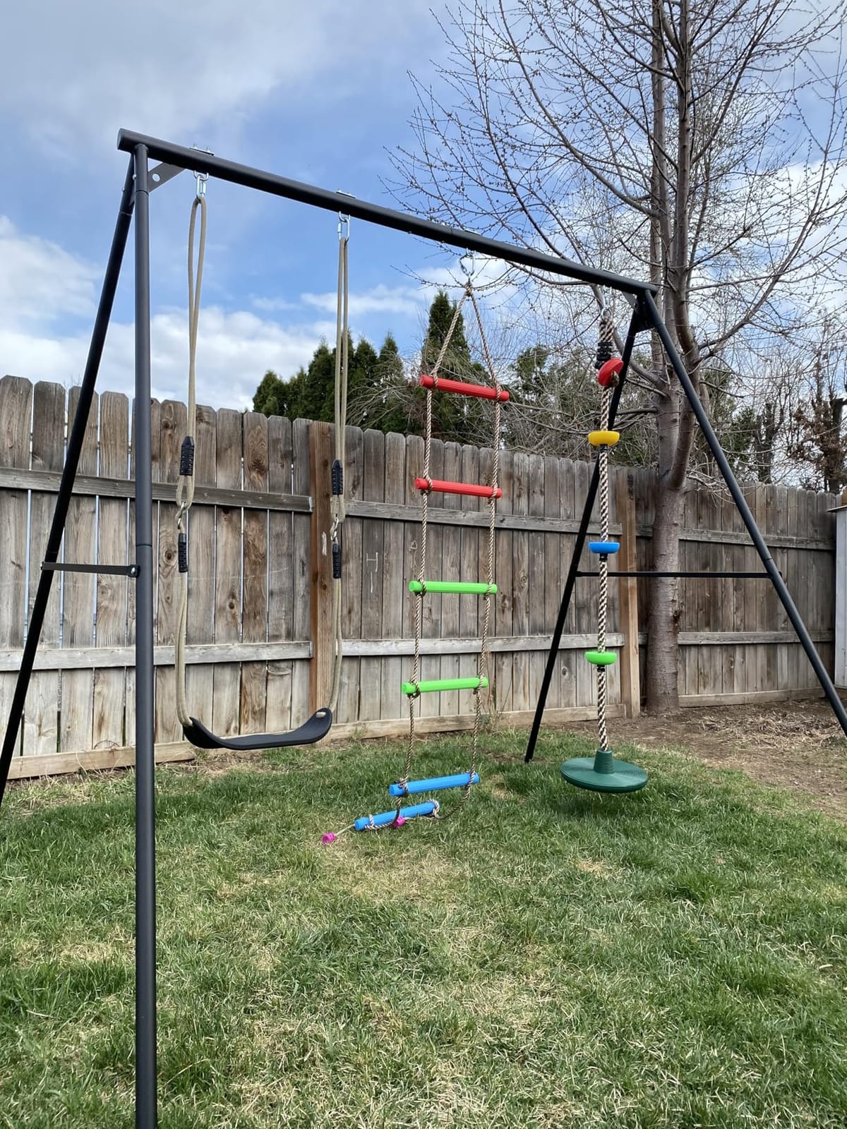 Rainbow Craft 6.6FT Climbing Rope Ninja Ladder for Kids - Kids Ninja Warrior Obstacle Course Accessories - Swing Rope Ladder customer photo 1