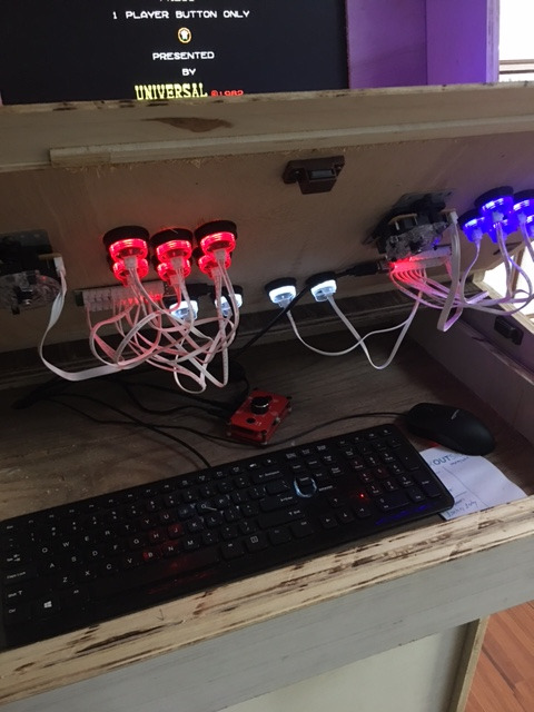 EG STARTS 2 Player Arcade Games DIY Kit Parts 2 Ellipse Oval Joystick Handles + 20 LED lit Arcade Buttons (Red & Blue Kit) | Included 2 Ellipse Oval Joystick Handle + 2x USB Encoder Controller + 20 LED Arcade Buttons For Video Games PC MAME Emulator customer photo 2