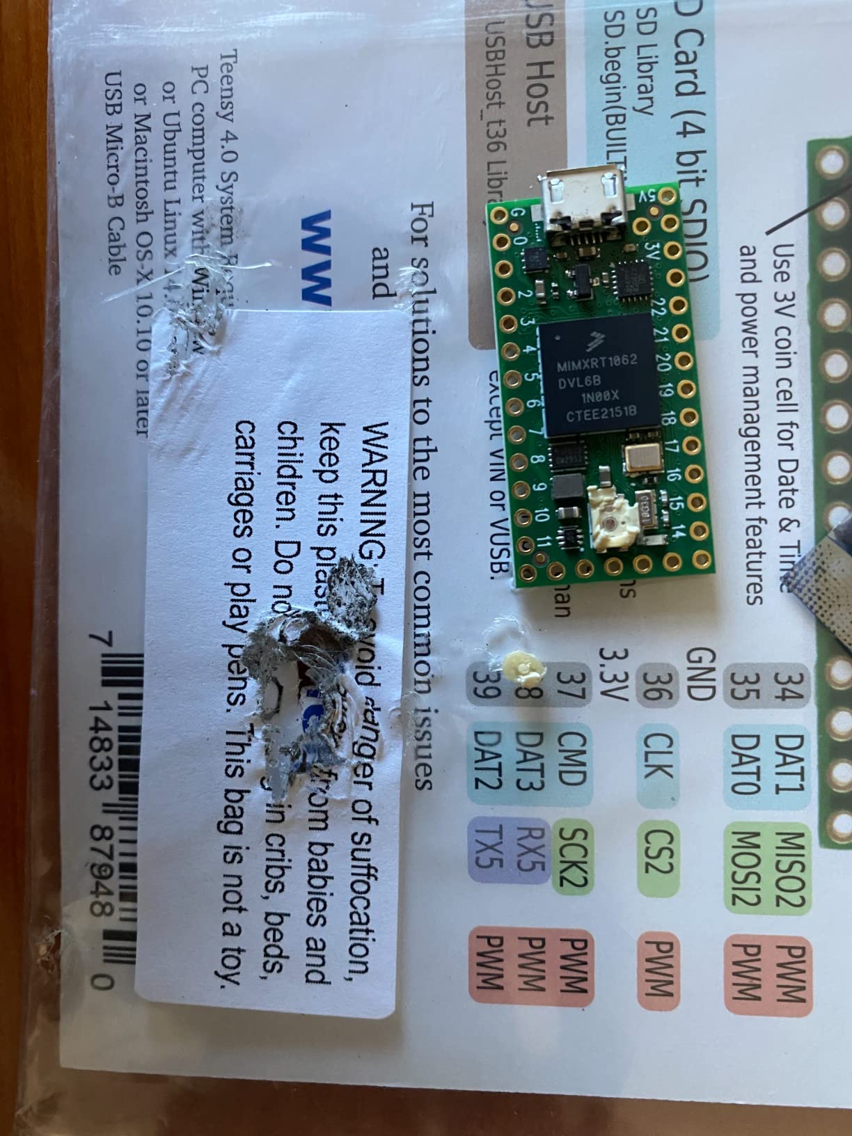 Teensy 4.0 (Without Pins) customer photo 2