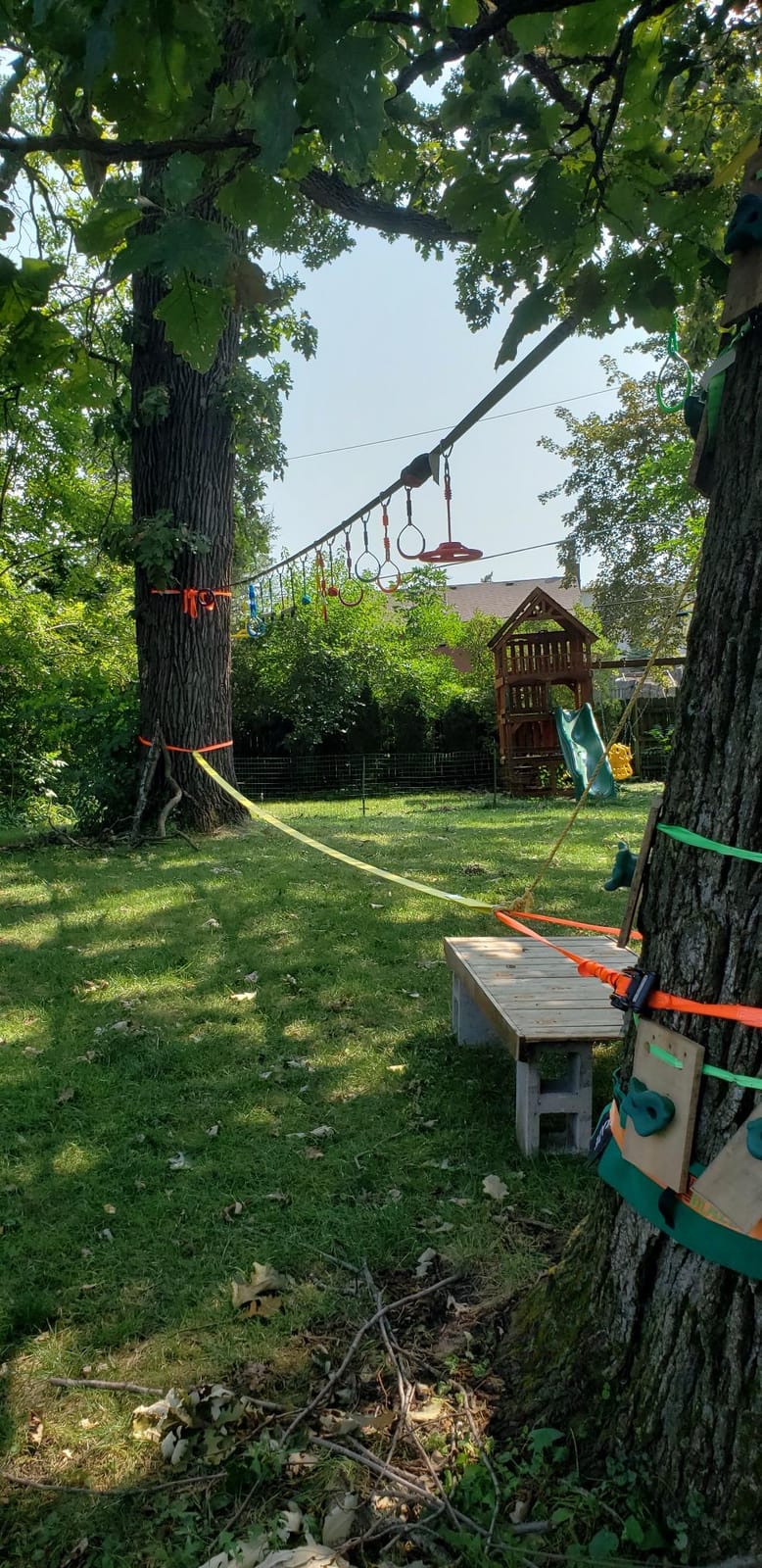 Ninja Rings, Trapeze Wheels & Monkey Bars, Obstacle Course | 7 Rings, 2 Trapeze Wheels, 2 Monkey Bars, Supports 260lbs, Ages 3+, Plastic, Outdoor Play customer photo 1