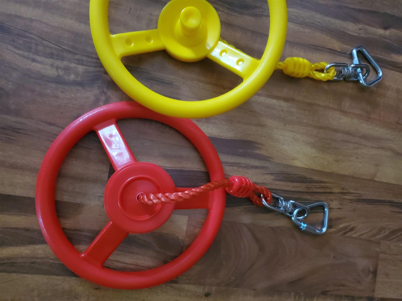 Ninja Rings, Trapeze Wheels & Monkey Bars, Obstacle Course | 7 Rings, 2 Trapeze Wheels, 2 Monkey Bars, Supports 260lbs, Ages 3+, Plastic, Outdoor Play customer photo 2