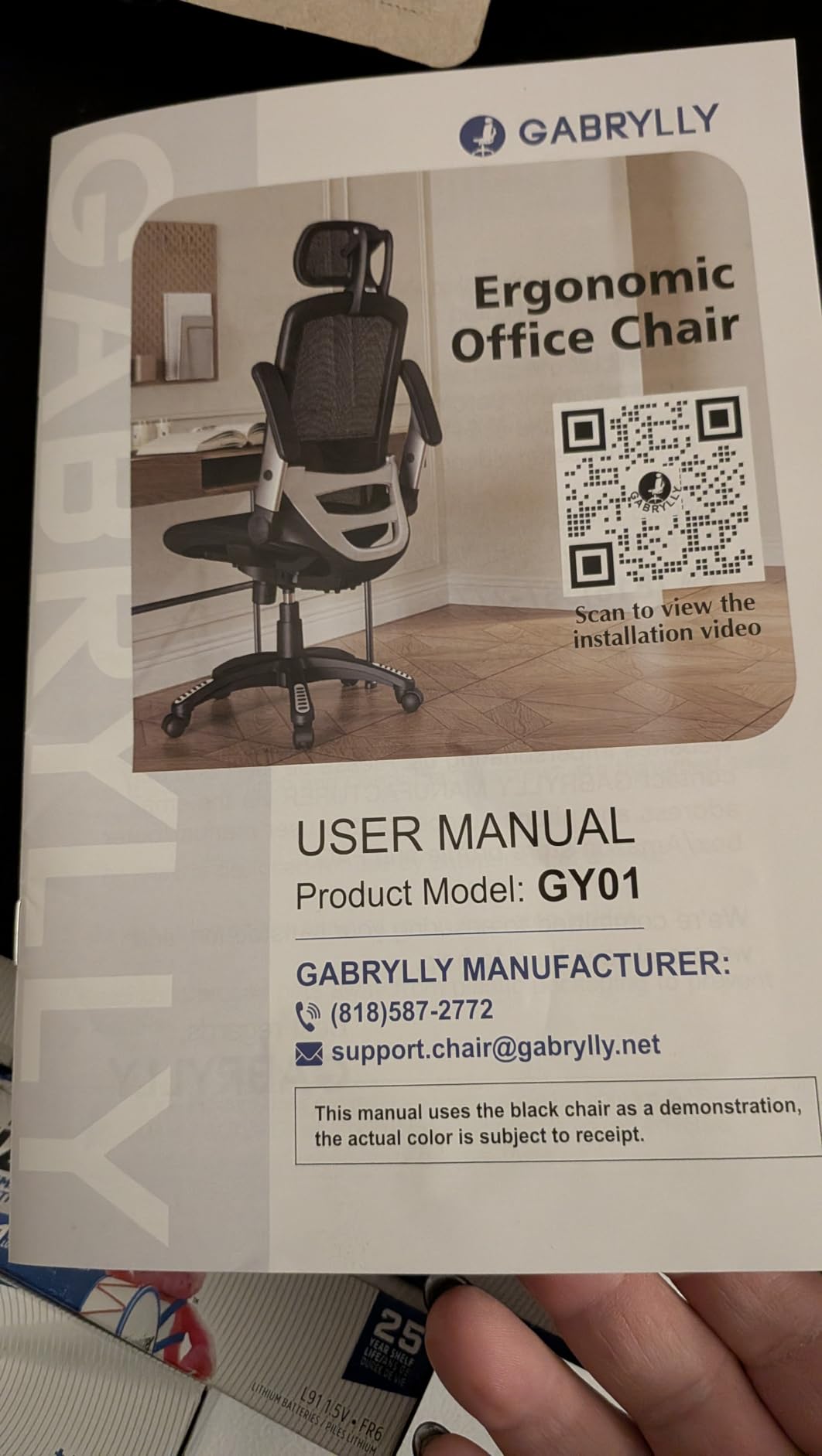GABRYLLY Ergonomic Office Chair, High Back Home Desk Chair with Headrest, Flip-Up Arms, 90-120° Tilt Lock and Wide Cushion, Big and Tall Mesh Chairs for Man Woman, Black Task Chair customer photo 2