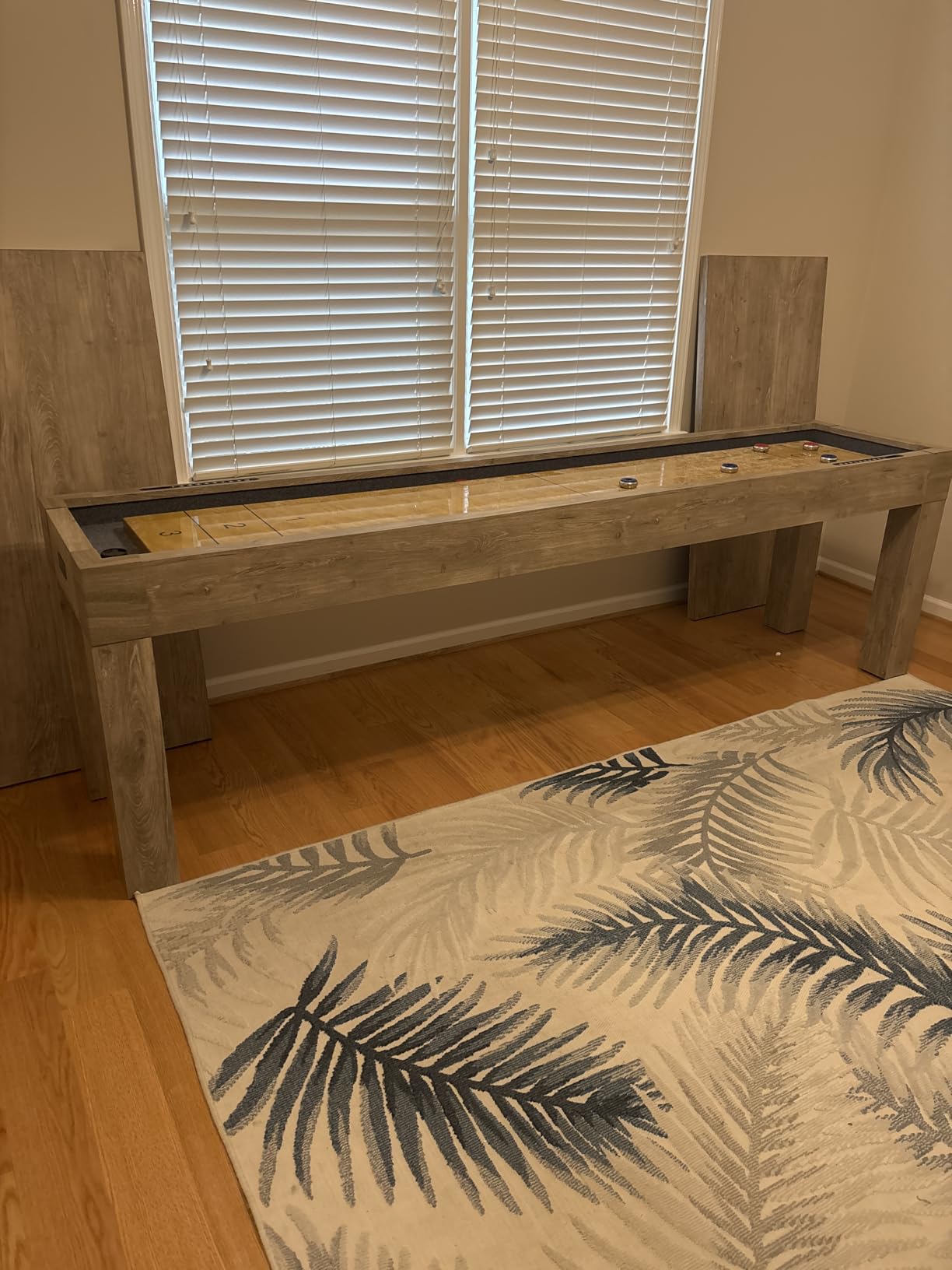 Barrington 9ft Shuffleboard Table with Scratch-Resistant Playfield and 8 Puck Set customer photo 2
