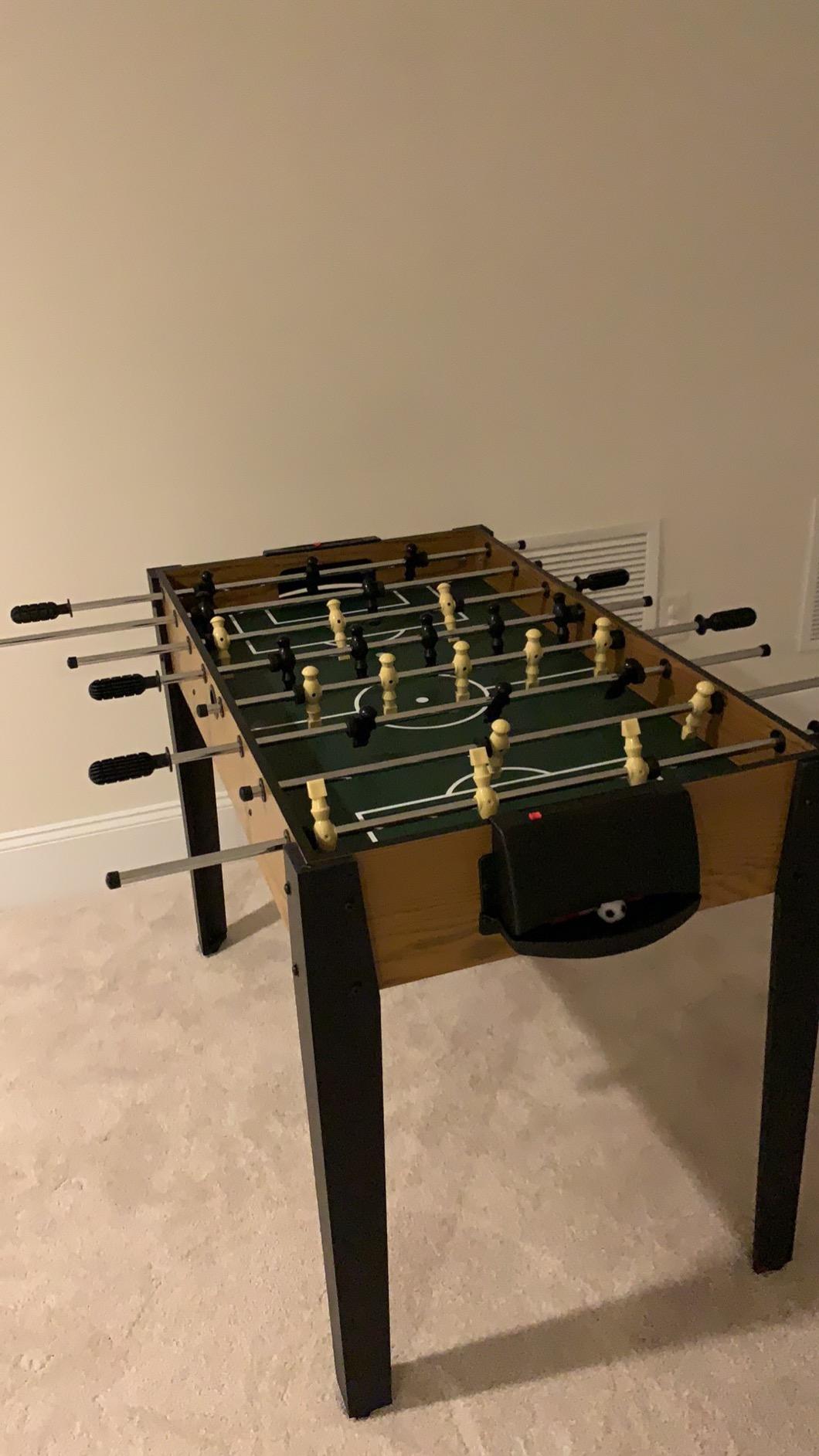 GIANTEX 48'' Foosball Table, Wooden Soccer Table Game w/Footballs, Suit for 4 Players, Competition Size Table Football for Kids, Adults, Football Table for Game Room, Arcades customer photo 2