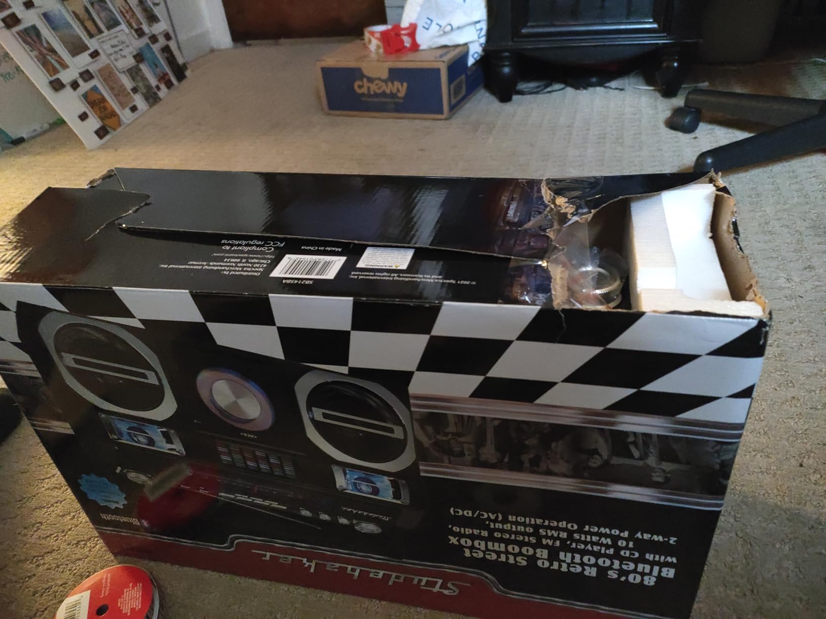 Studebaker SB2145RG 80's Retro Street Bluetooth Boombox with FM Radio, CD Player, LED EQ, 10 Watts RMS Power and AC/DC in Rose Gold customer photo 1