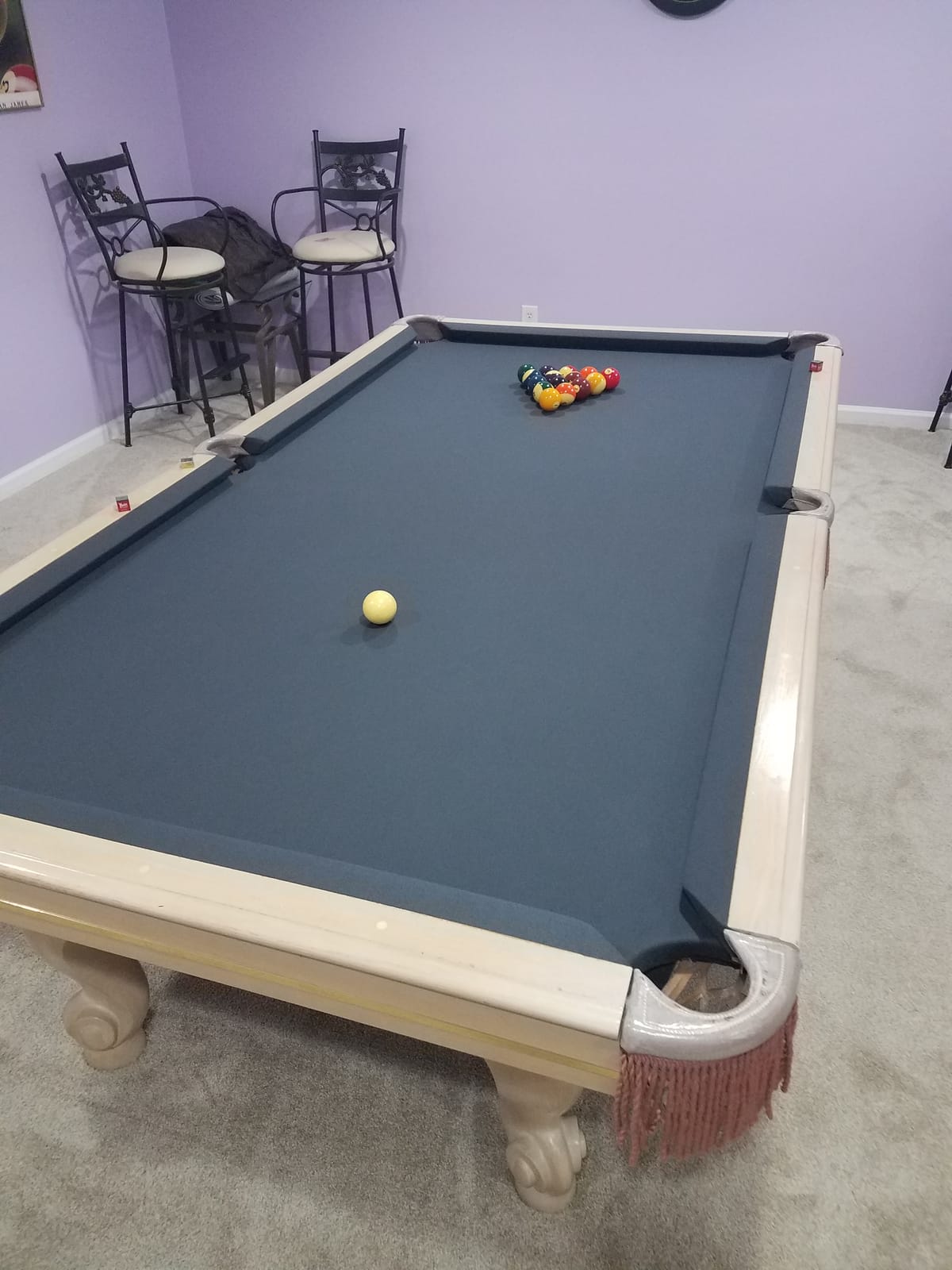 Simonis 860 Pool Table Cloth Replacement Kit for Tables Includes Precut Bed and Rail Cloth, Horsehair Brush, Spots, and Chalk (Multiple Colors) customer photo 1