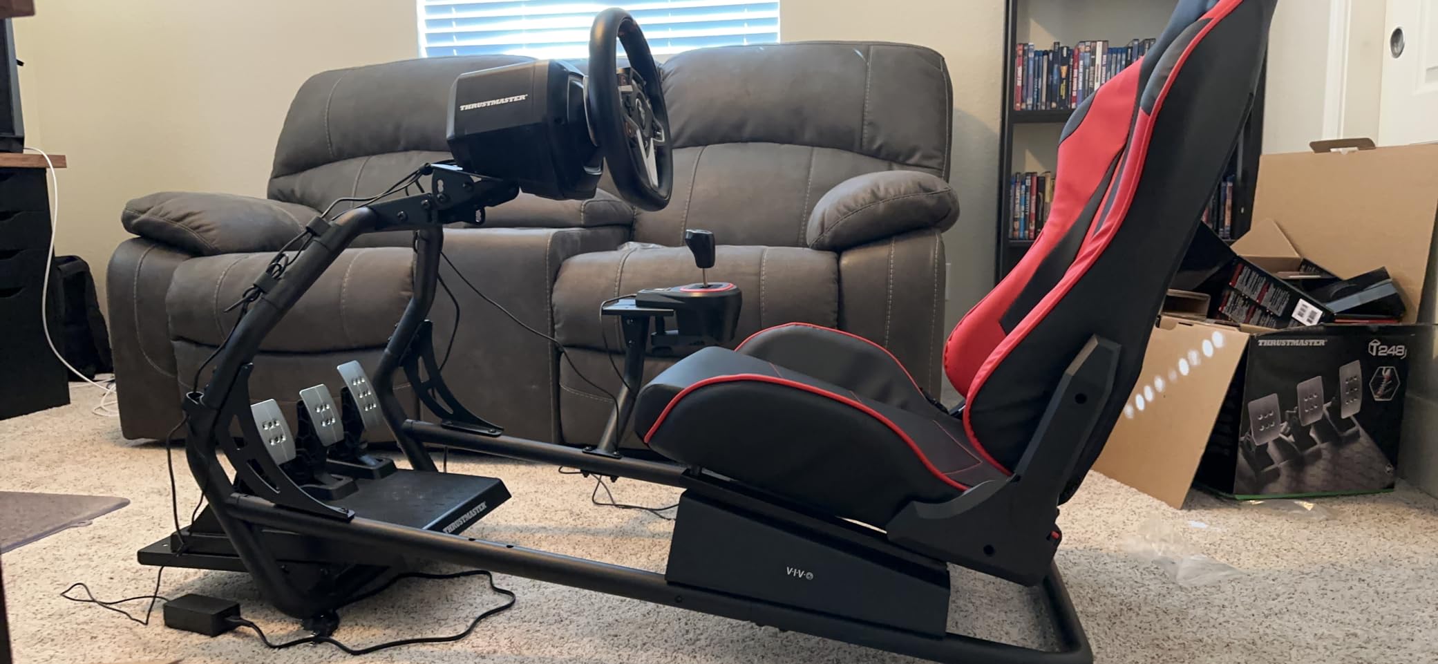 VIVO Racing Simulator Cockpit with Wheel Stand, Gear Mount, Chair and Frame Only, Fits Logitech, Thrustmaster, Fanatec, Compatible with Xbox One, PlayStation, PC customer photo 1