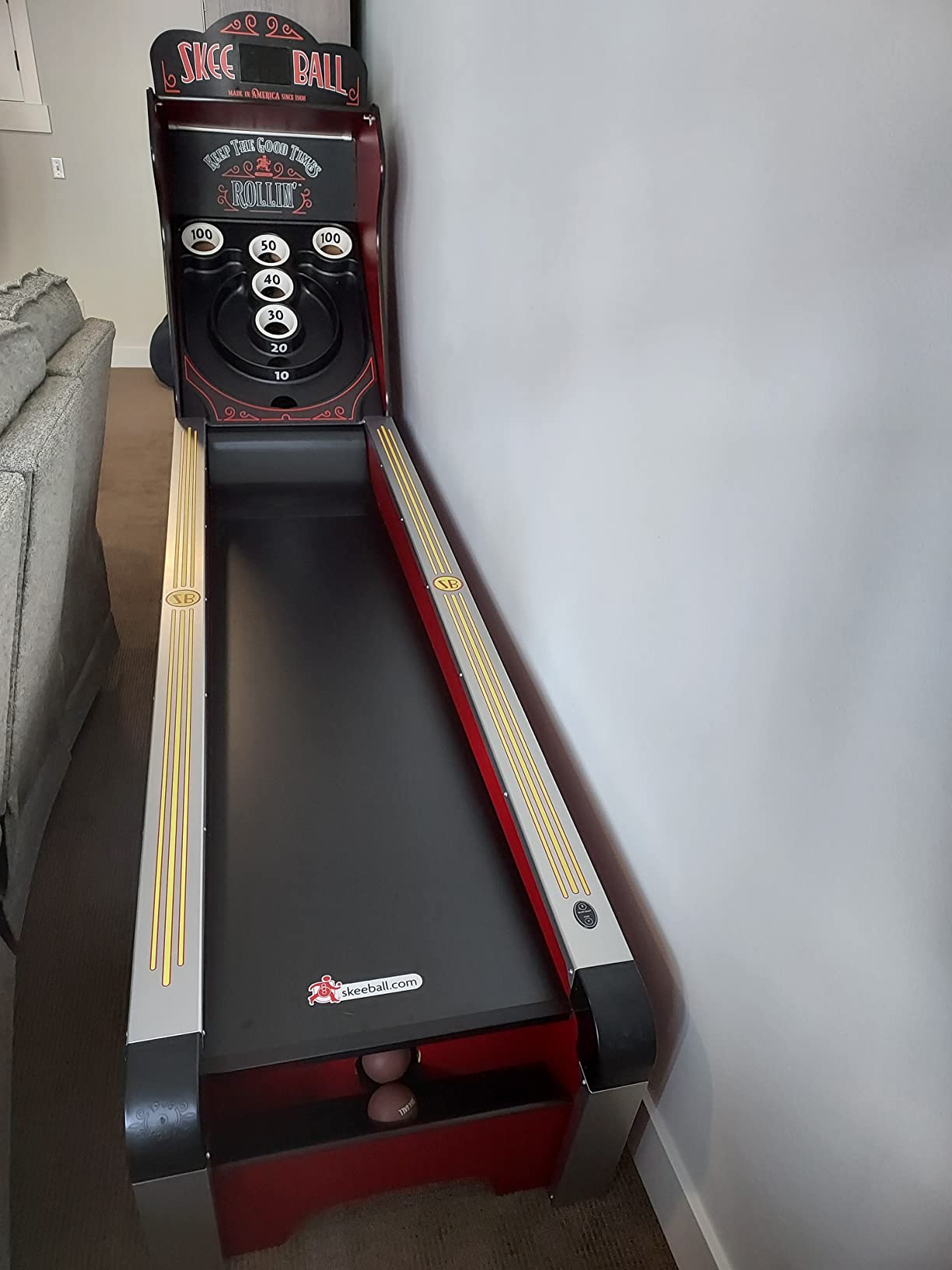 Skee-Ball Deluxe - an Arcade Table Machine Game for Home, Basement, and Recreation Rooms - Nostalgic Classic Family Fun of Roll and Score customer photo 1
