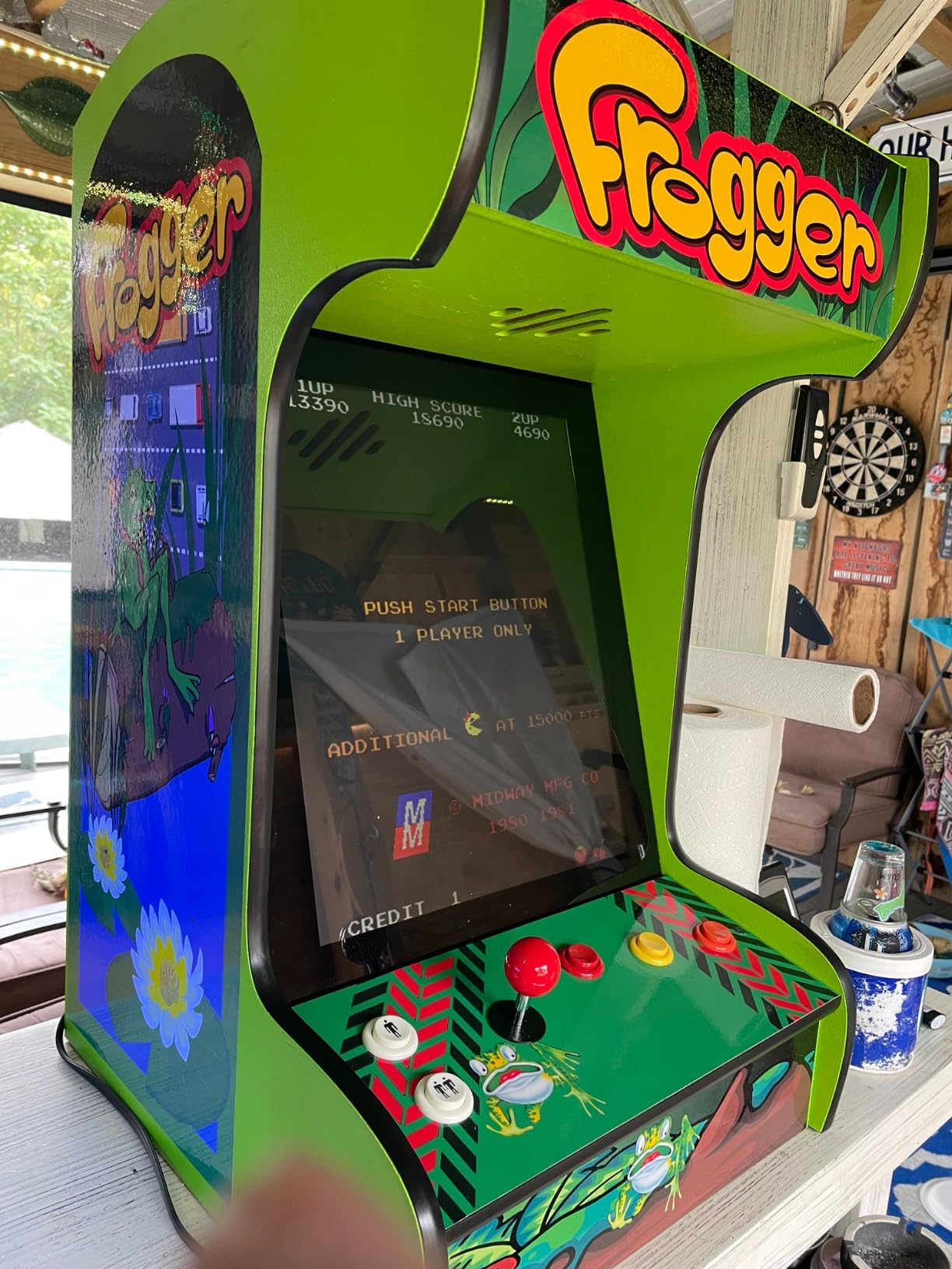 Doc and Pies Arcade Factory Classic Home Arcade Machine - Tabletop and Bartop - 412 Retro Games - Full Size LCD Screen, Buttons and Joystick (Green) customer photo 2