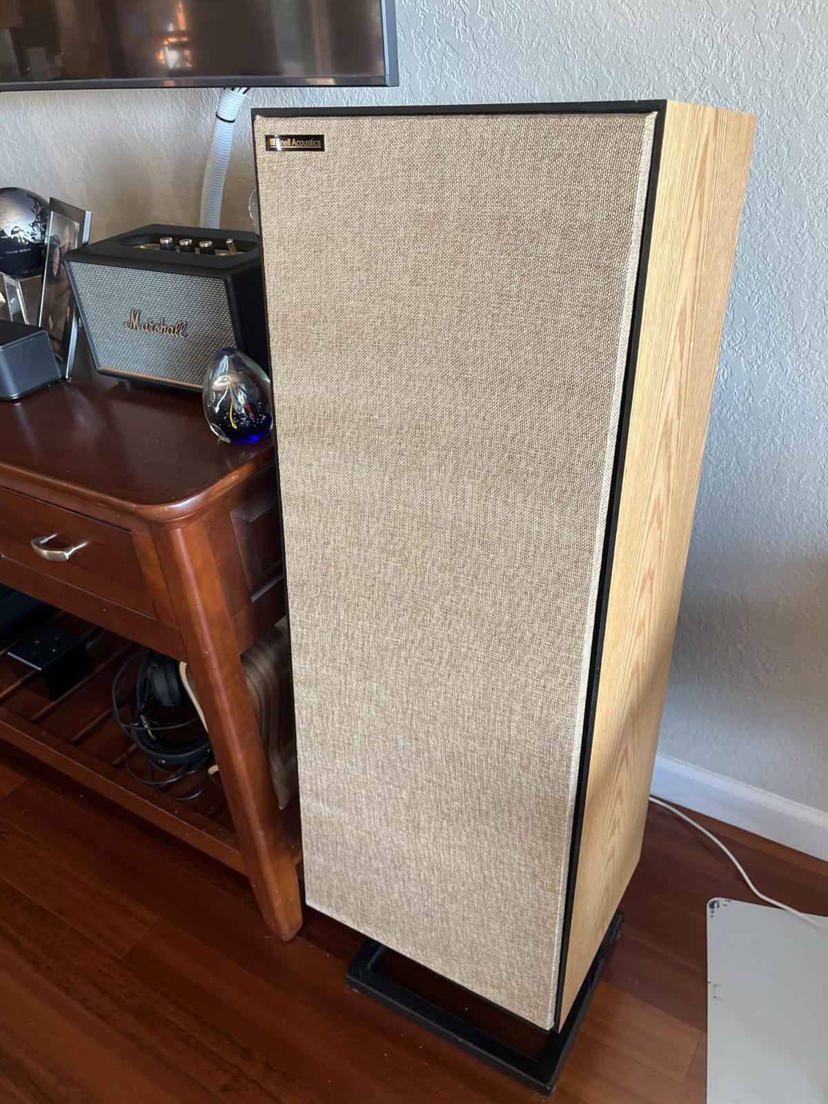 Speaker Grill Cloth Linen Speaker Fabric Protective Dustproof Mesh Cloth Stereo Fabric Replacement for Home Stage Speakers, Media Cabinet, KTV Box-Two Layers(50 * 146cm-Brown) customer photo 1