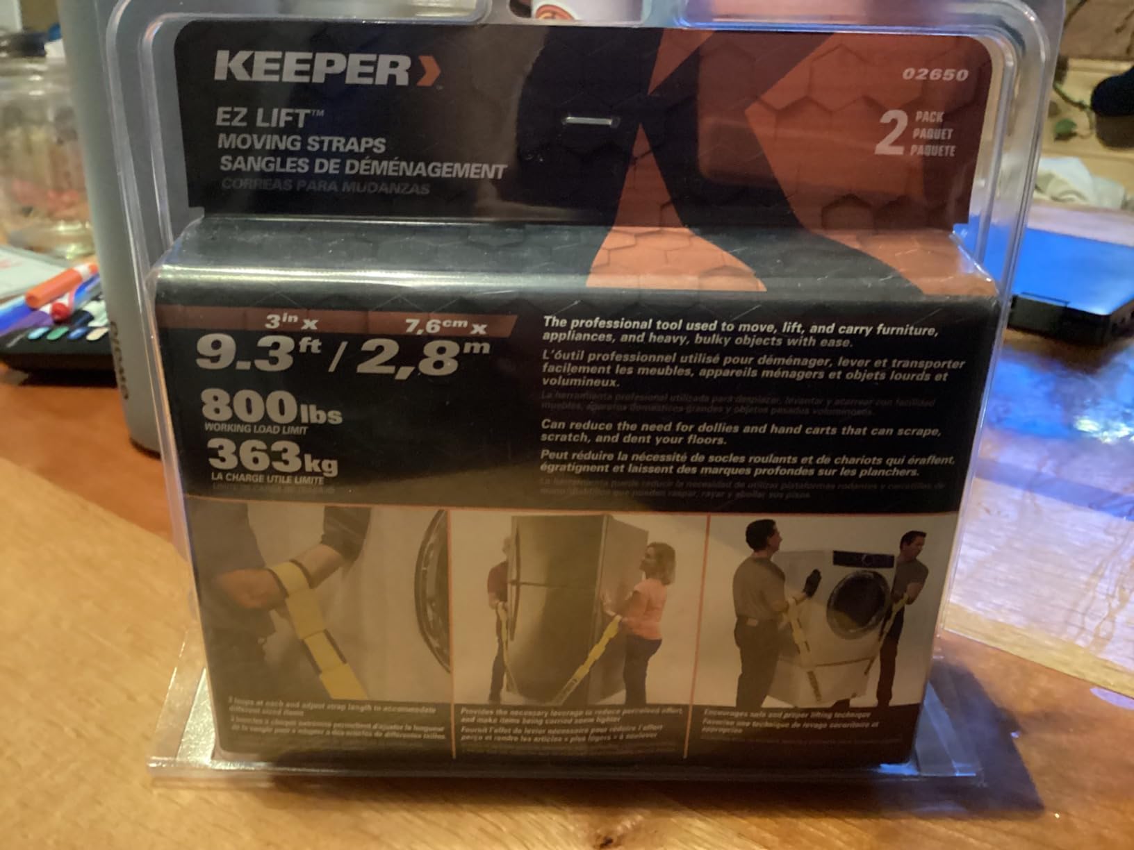 KEEPER Two Person Adjustable Lifting and Moving Straps with 800 lbs WLL, Ergonomic Design, for Safe, Scratch-Free Moving customer photo 1