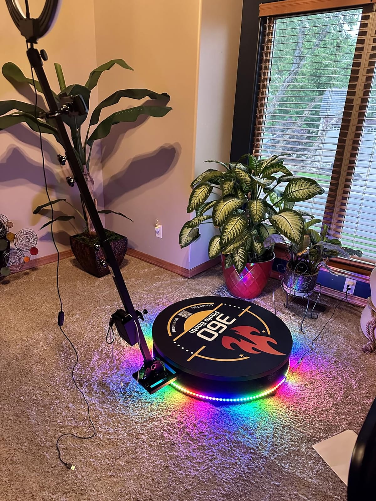 39.4 Inch 360 Photo Booth Machine, Fits 4-6 People with Flight Case | Chacktok App Control, Automatic Rotating Platform, Ring Light and RGB Strip Light, Ideal for Parties, Weddings and Events customer photo 1
