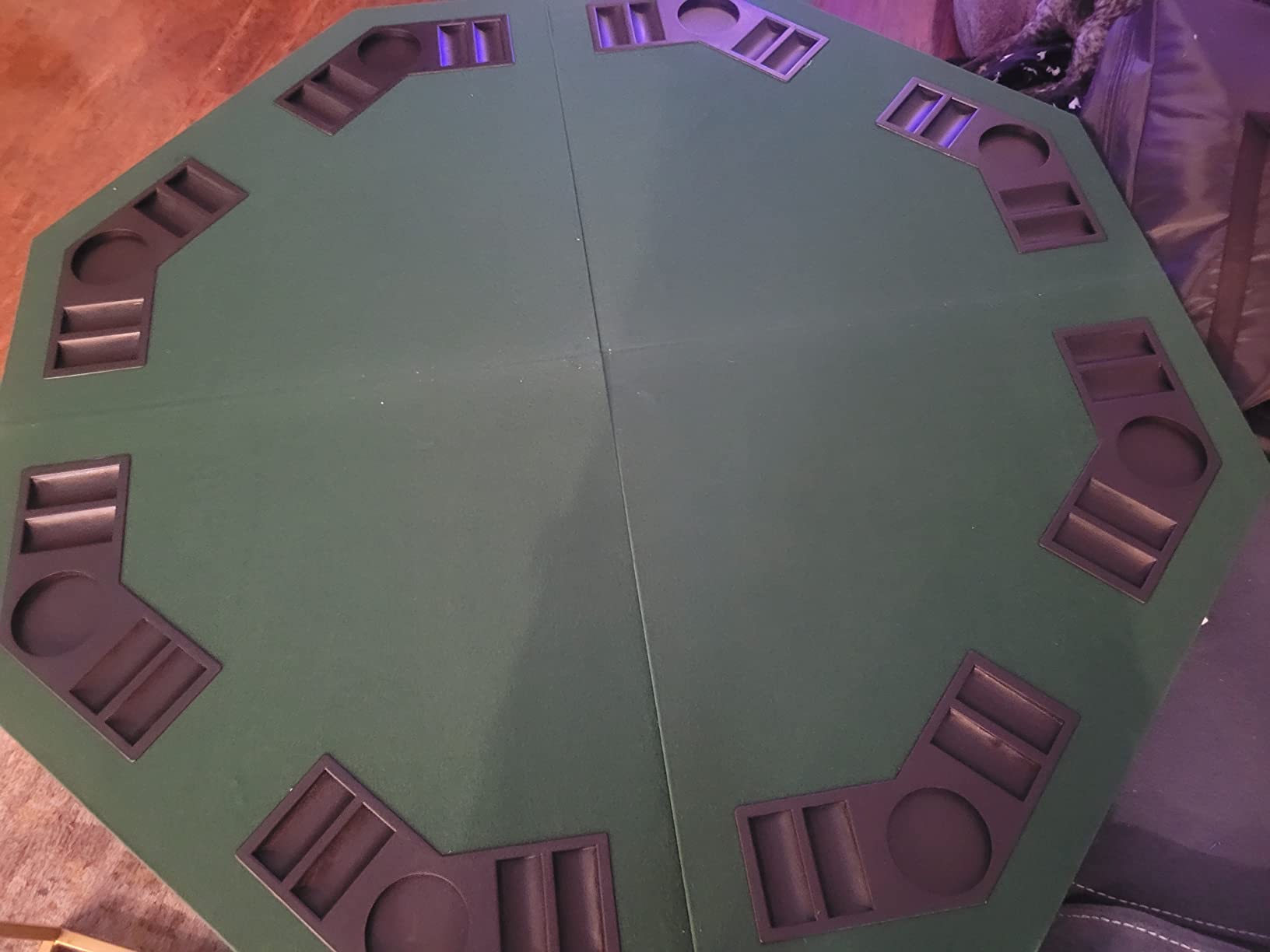 48 Inch 8 Player Foldable Poker Table Top | Poker Table Topper with Texas Hold'em Layout, Cup Holders, Chip Trays, Felt Surface & Carrying Bag for Family Game Nights customer photo 2