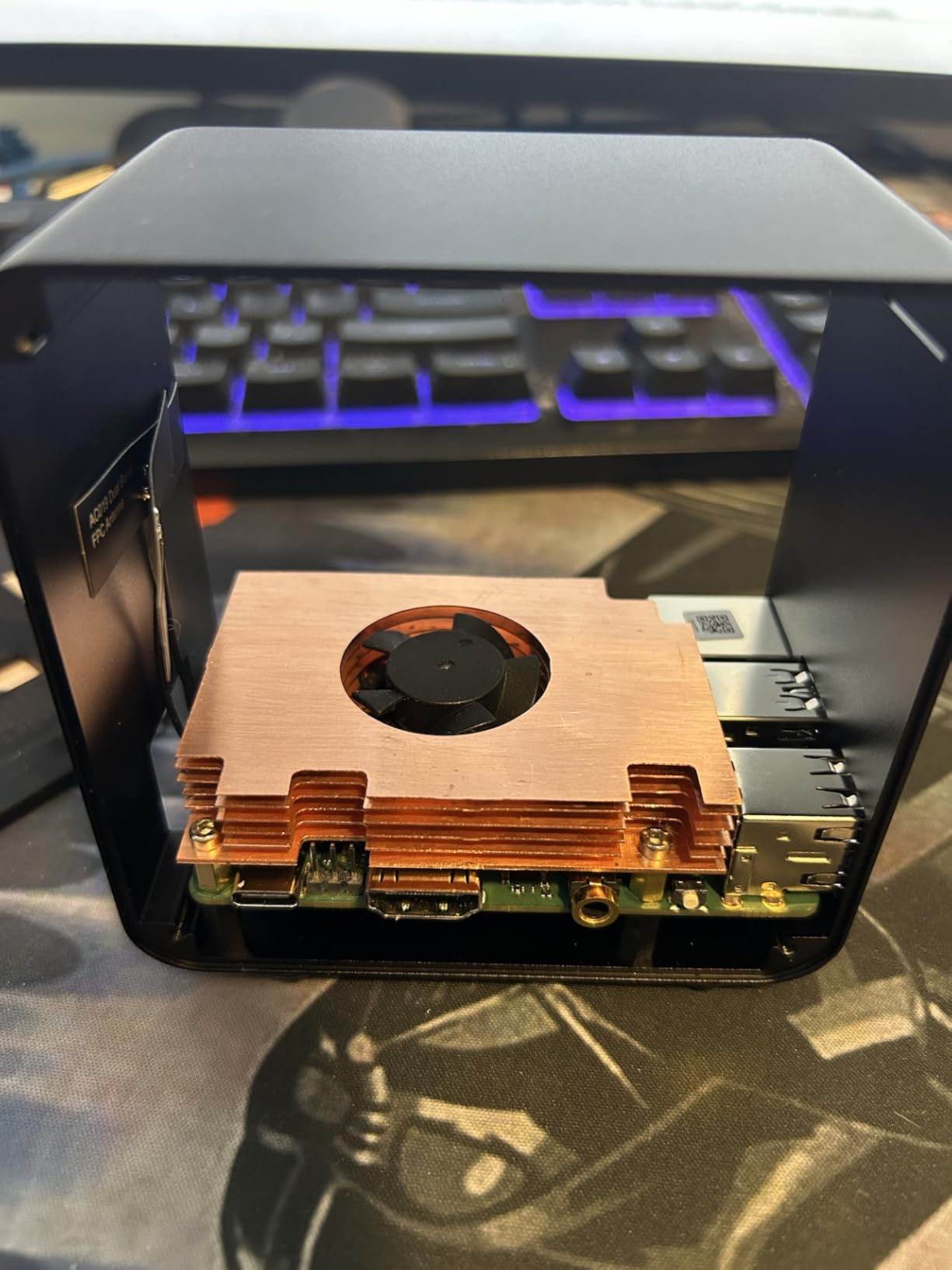 ElectroCookie Raspberry Pi 4 Case, Aluminum Mini Tower Case with Cooling Fan and Color Changing Ambient Light customer photo 2