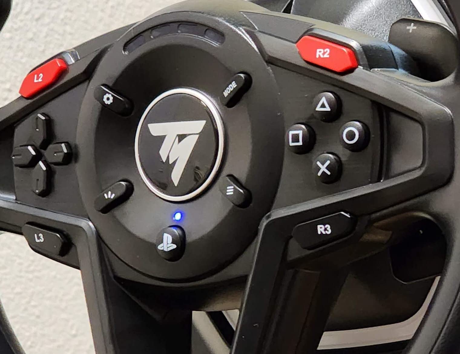 Thrustmaster T128 P Force Feedback Racing Wheel & Pedal Set - PS5 & PC | Magnetic paddle shifters, 900-degree rotation customer photo 1