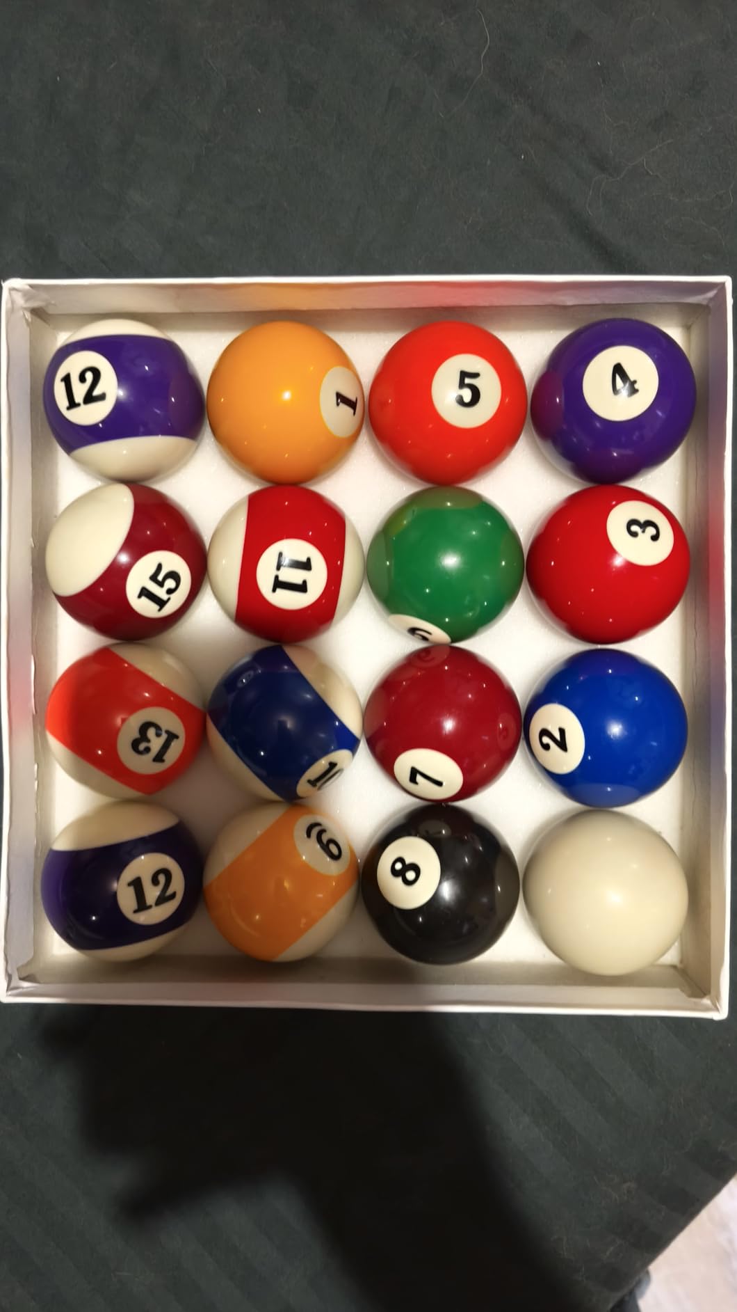 HMQQ 2-1/4 Inch Billiard Balls, 16-Piece Regulation Pool Ball Set | Complete resin set with cue ball, polished finish and smooth true roll for 8-ball, home tables, bars and clubs. customer photo 2