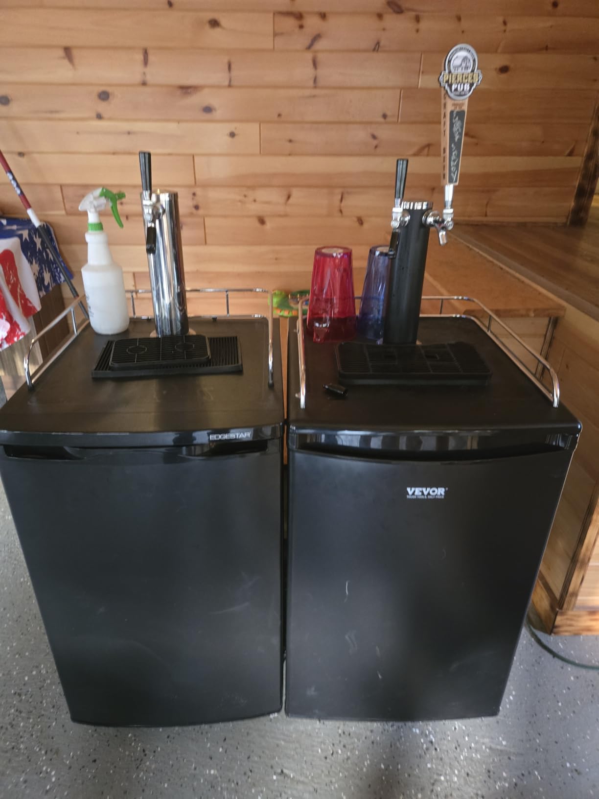 VEVOR Beer Kegerator, Dual Tap Commercial Draft Beer Dispenser for D system, Full Size Keg Refrigerator with 5lbs CO2 Tank, Hold 2 Sixth / 2 Ball lock keg, Black customer photo 2