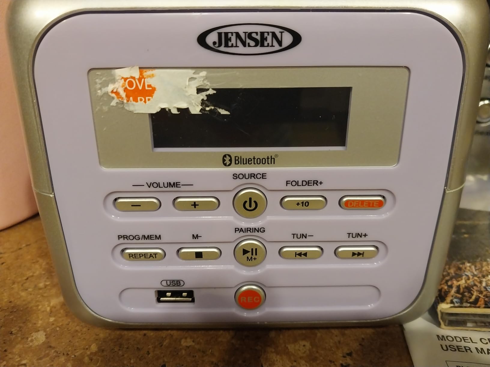 Jensen CD-660 Portable Retro Boom Box CD Player Bluetooth Digital Home Music System with MP3, USB/AUX Input, FM Radio, Stereo Speakers - Purple Limited Edition customer photo 1