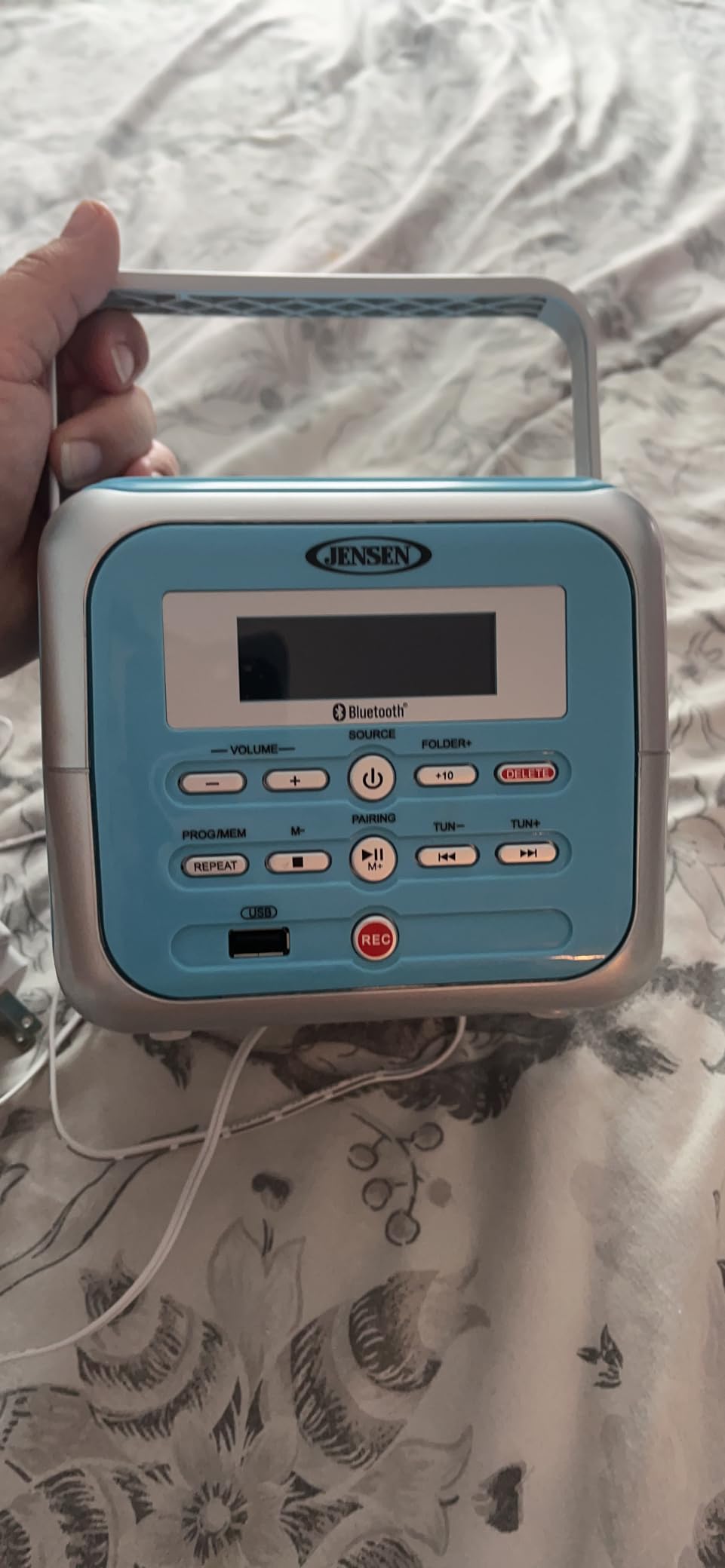 Jensen CD-660 Portable Retro Boom Box CD Player Bluetooth Digital Home Music System with MP3, USB/AUX Input, FM Radio, Stereo Speakers - Purple Limited Edition customer photo 2