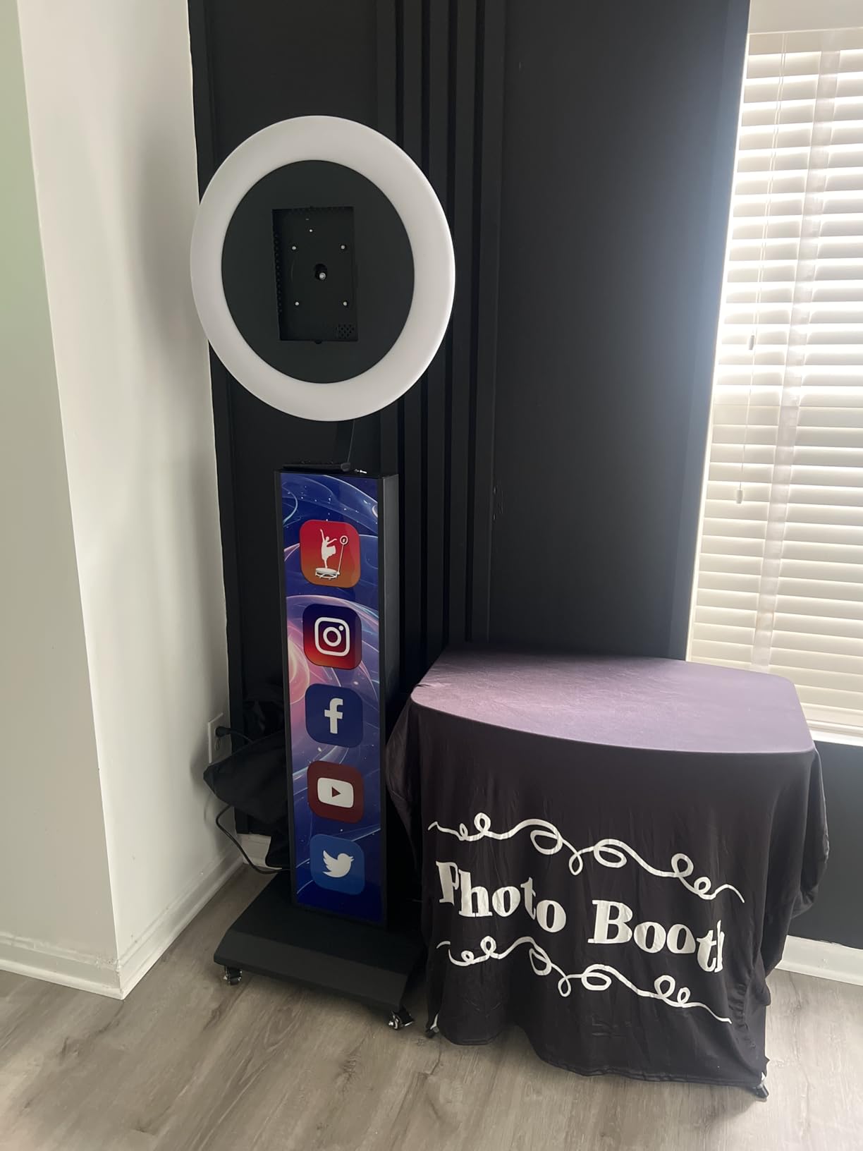 Portable Photo Booth Machine Compatible with Any Ipad, Black: Flight Case | RGB Ring Lights, Music Sync, Free Custom Logo, 2 Months ChackTok VIP customer photo 1