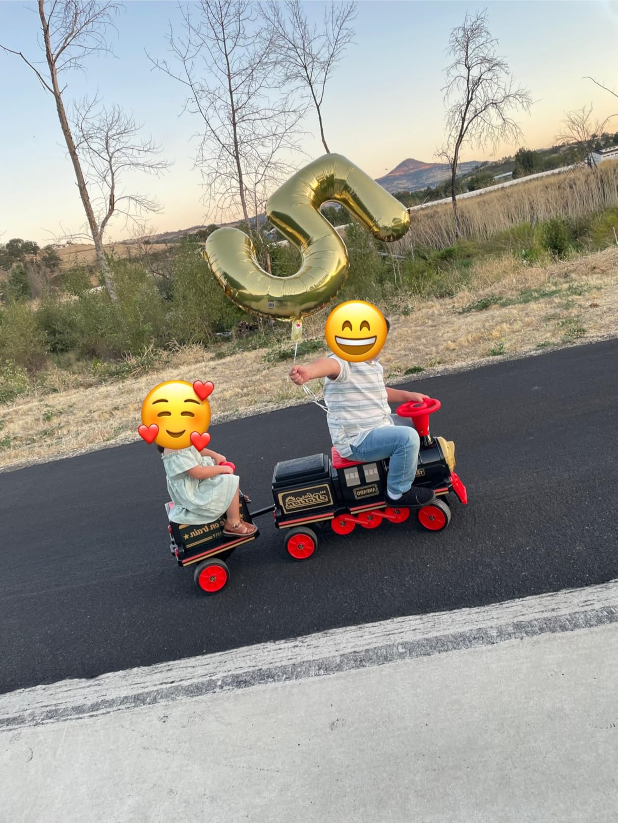 ANPABO 2 Seater Ride On Train Trackless, Choo Choo Train Whistle, Red | Bluetooth music, led light, height-adjustable seat, 12v battery powered electric car for kids 3+, 150lbs customer photo 2