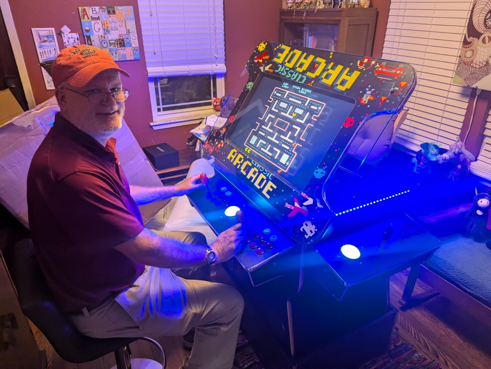 Full Size Commercial Grade Cocktail Arcade Machine Games Lift Up / Tilt Screen 4600 Games 26.5 Screen with Riser Tempered Glass 2 Stools Included 5 Year Warranty Black customer photo 1