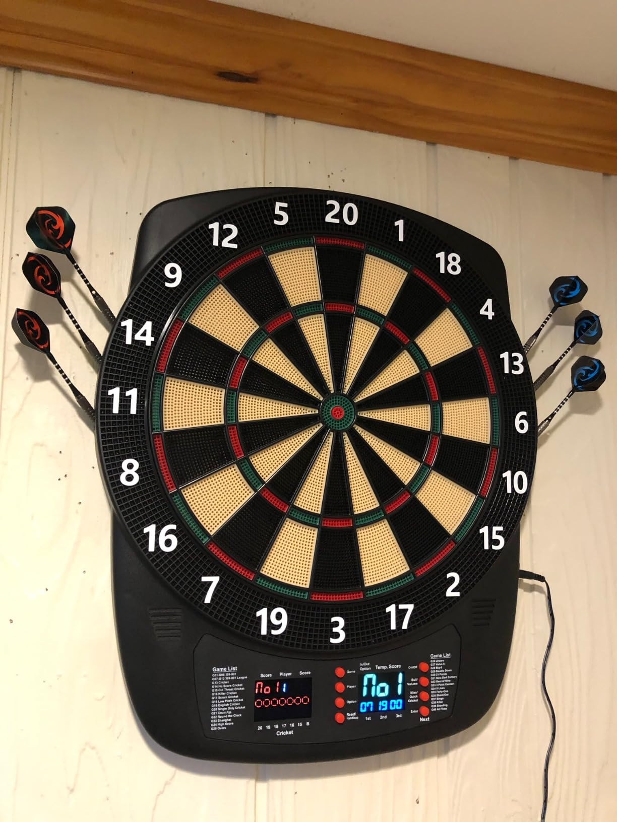 Electronic Dart Board, Soft Tip Dartboard Set 40 Games, 427 Variants Digital Electric Dart Boards with Colorful LED, 6 Darts, 100 Tips, Power Adapter customer photo 1