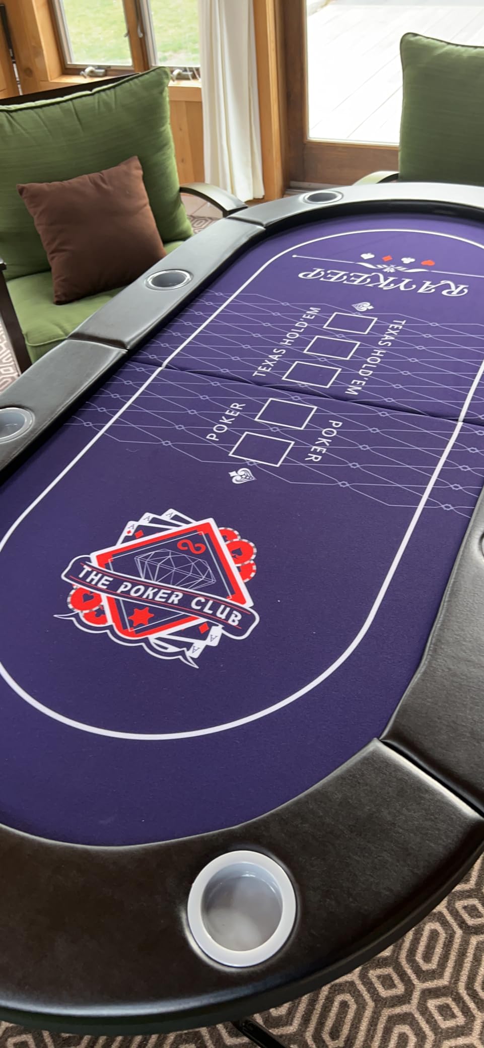 RAYKEEP 71 Inch Poker Table Foldable, 8 Player Folding Poker Tables w/Collapsible Legs, Casino Grade Felt, Padded Rails and Cup Holders, Portable Poker Table for Texas Holden Poker and Blackjack customer photo 1